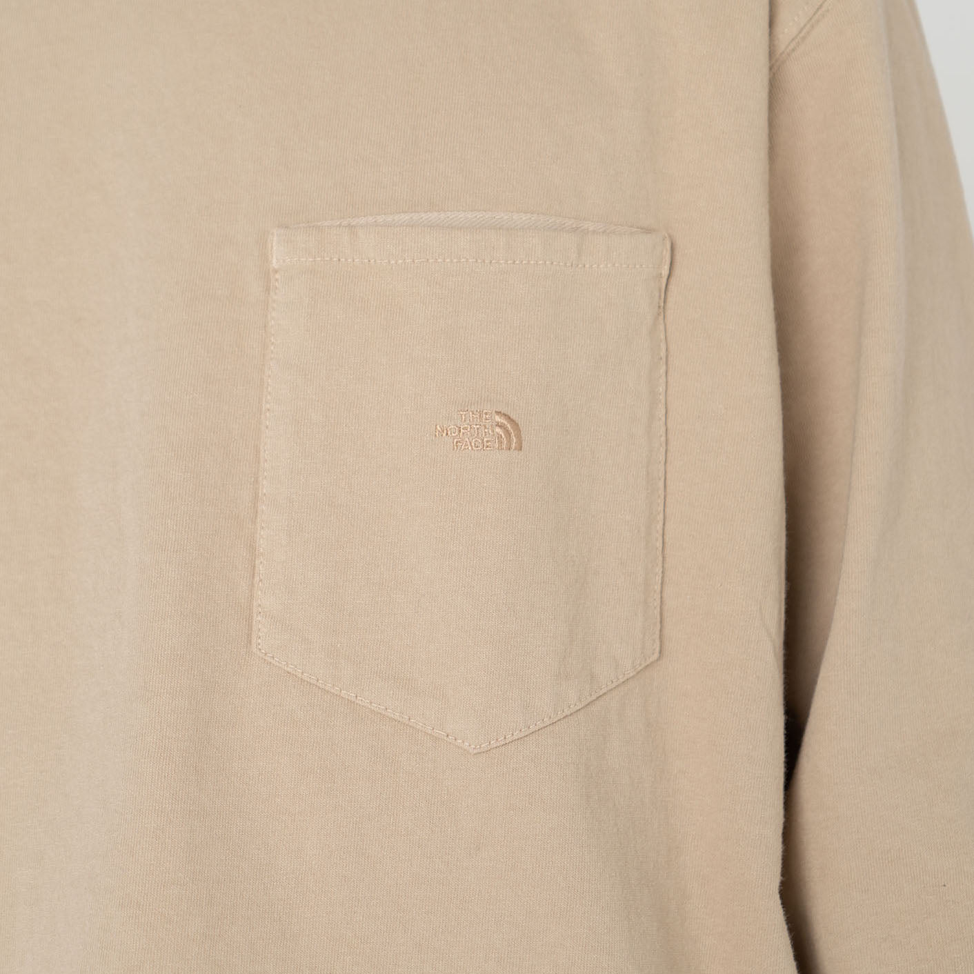 7oz Long Sleeve Pocket Tee - BEIGE