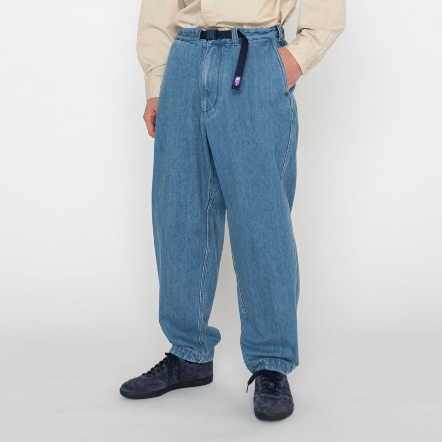 Denim Wide Tapered Field Pants - INDIGO BLEACH