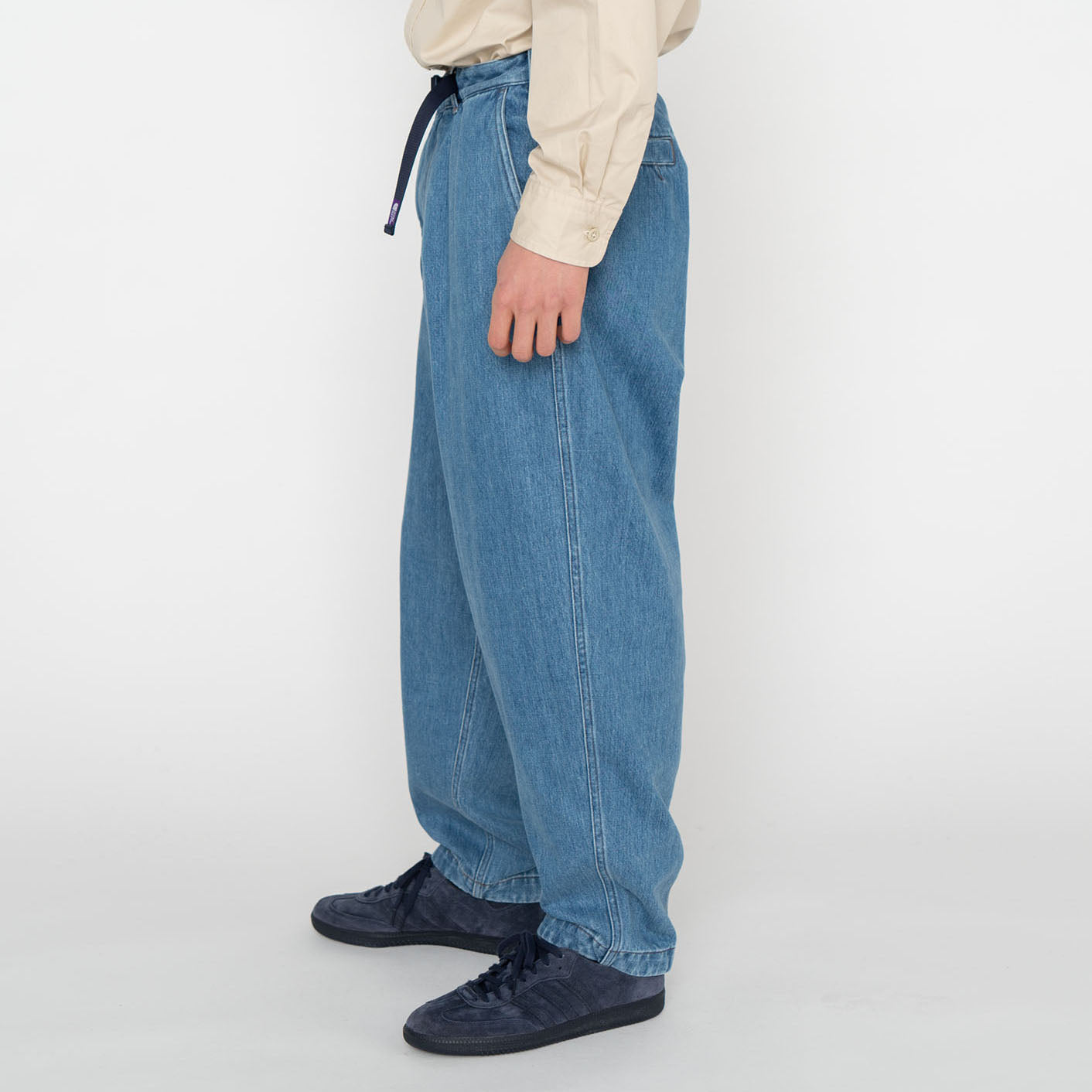Denim Wide Tapered Field Pants - INDIGO BLEACH