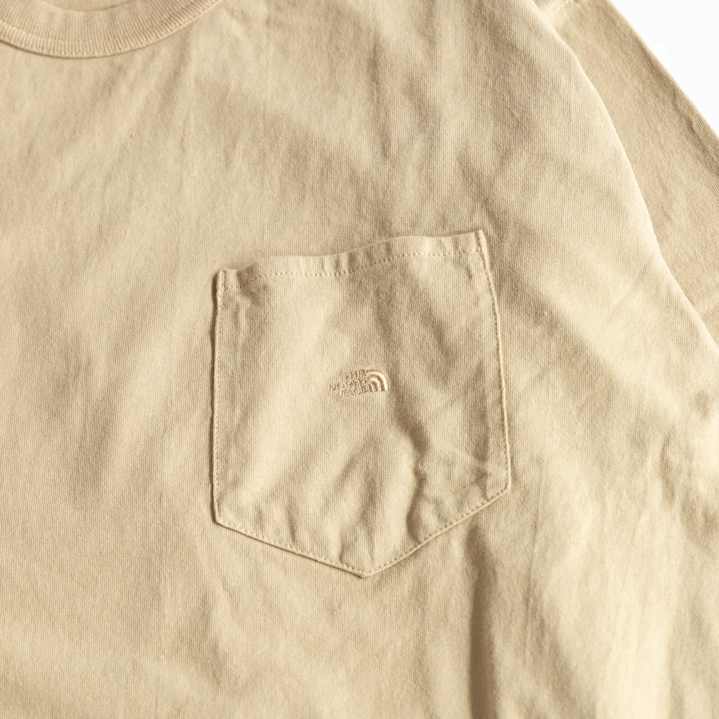 7oz Long Sleeve Pocket Tee - BEIGE