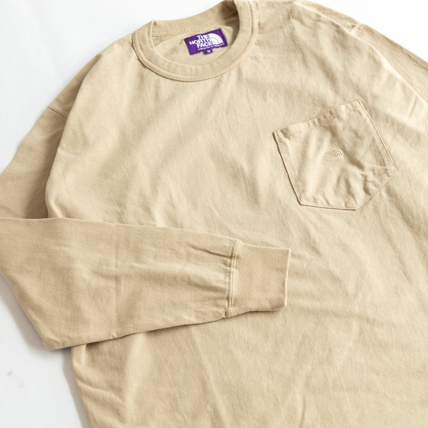 7oz Long Sleeve Pocket Tee - BEIGE