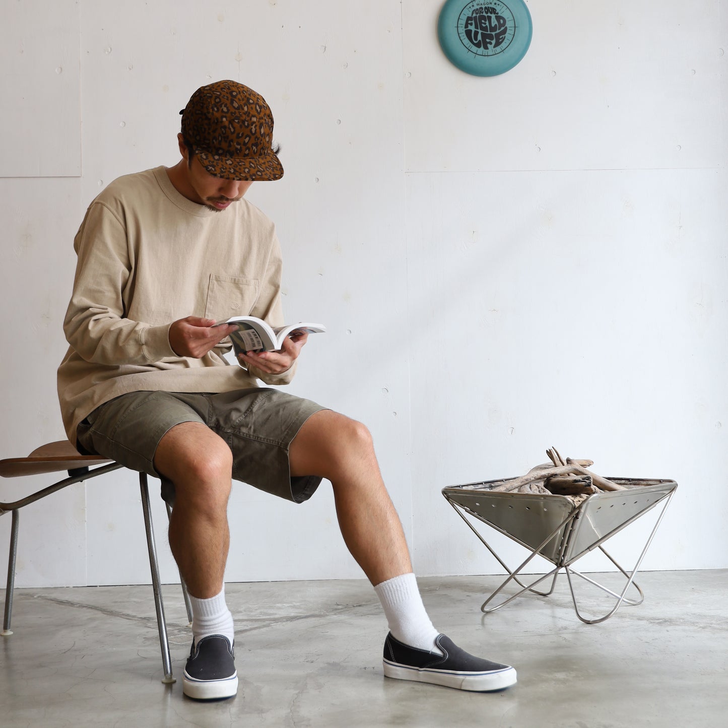7oz Long Sleeve Pocket Tee - BEIGE