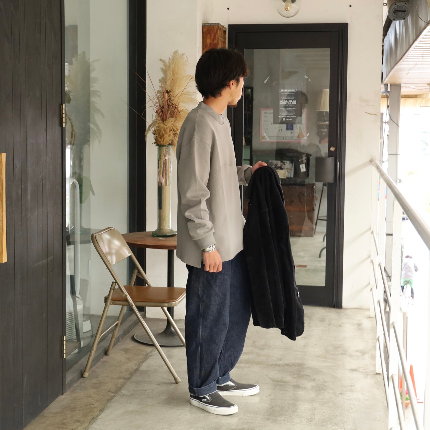 Mock Neck Wave LS - Grey