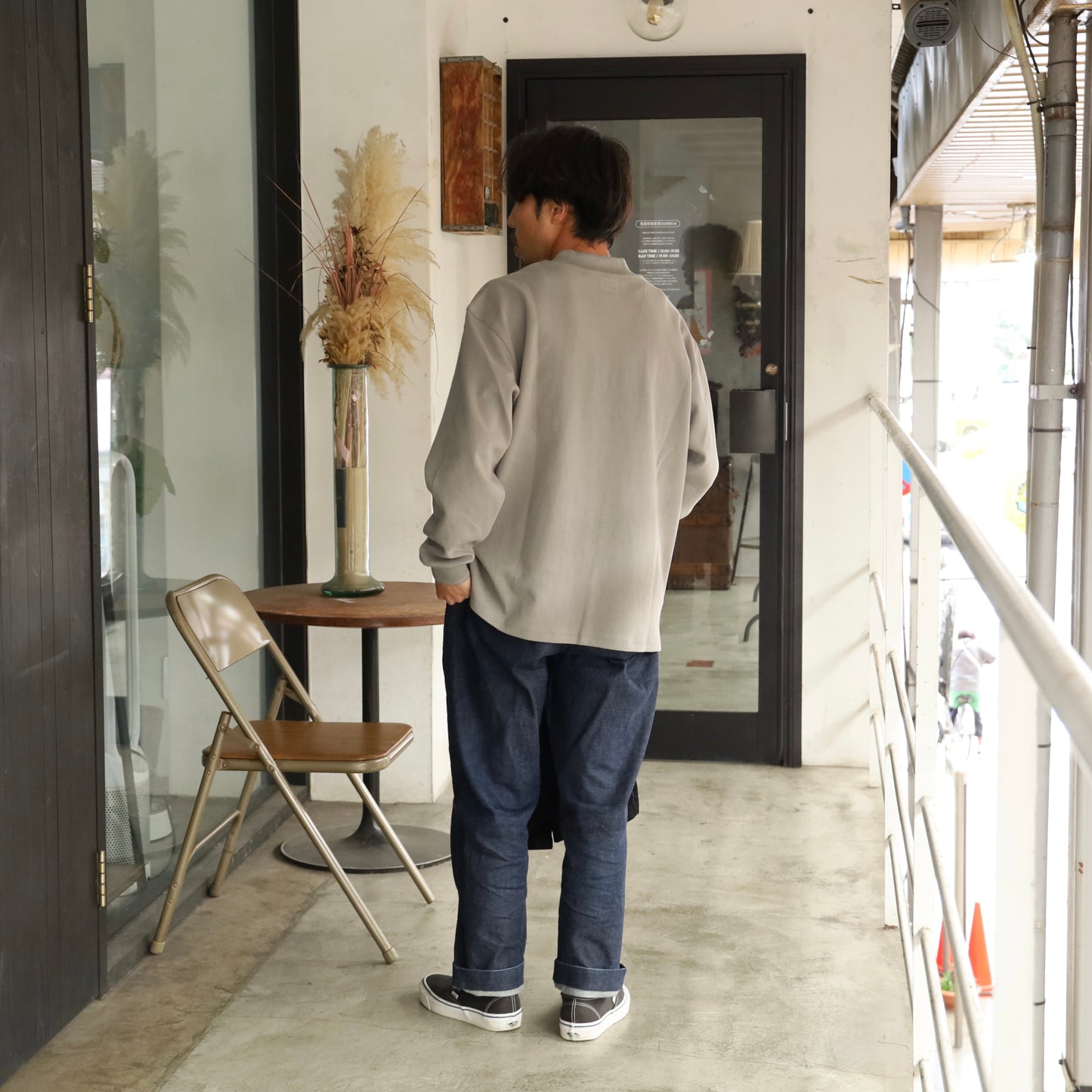 Mock Neck Wave LS - Grey