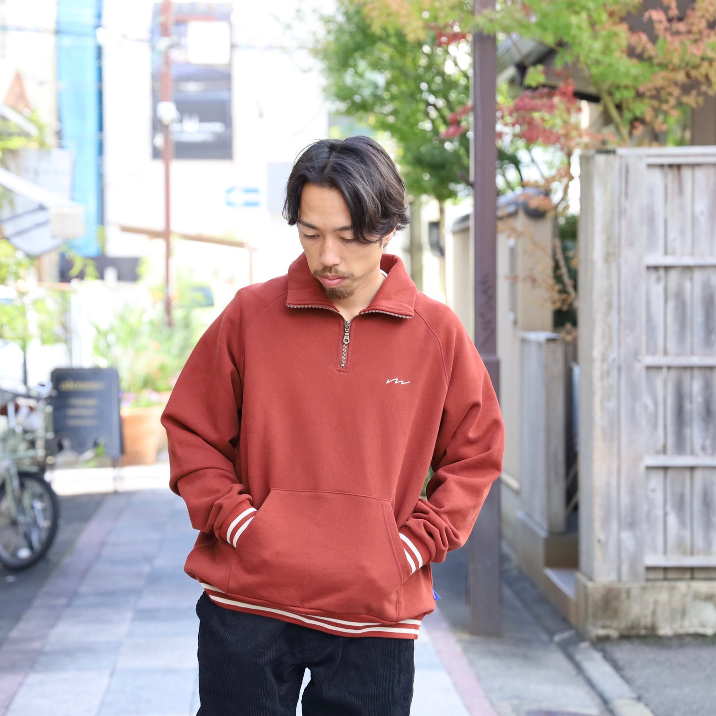 Half zip Sweatshirt - RustRed