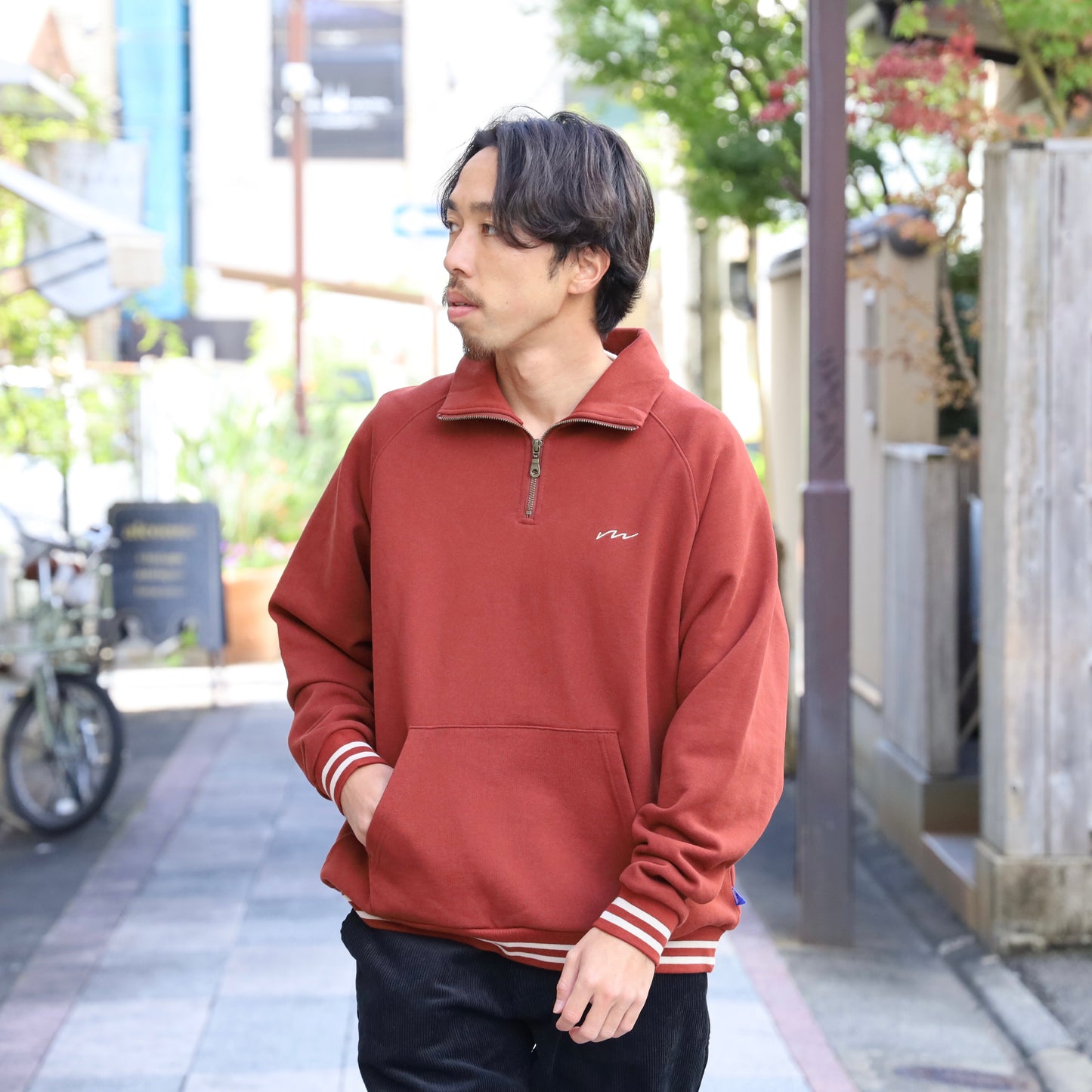 Half zip Sweatshirt - RustRed