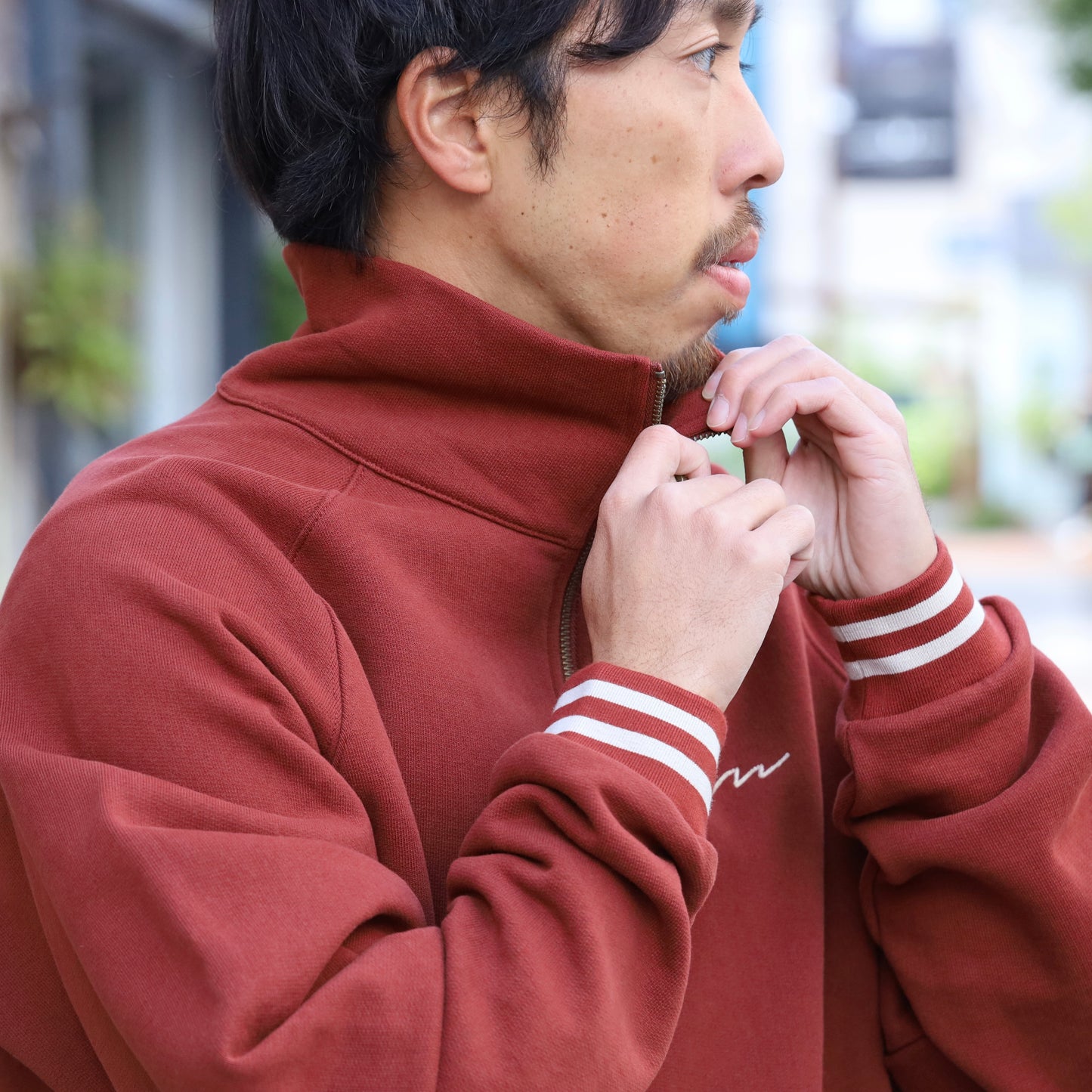Half zip Sweatshirt - RustRed