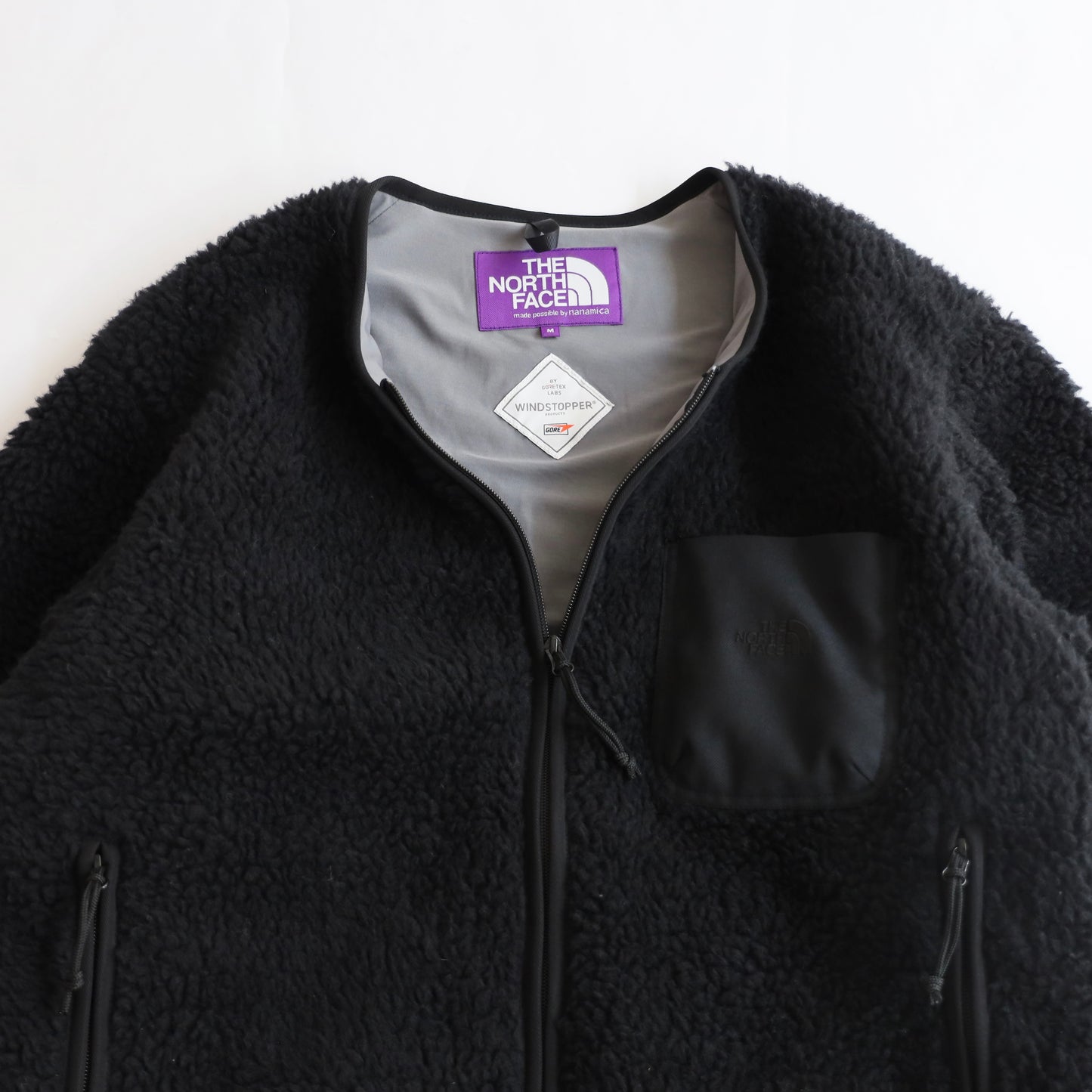 Wool Boa WINDSTOPPER Field Cardigan - BLACK
