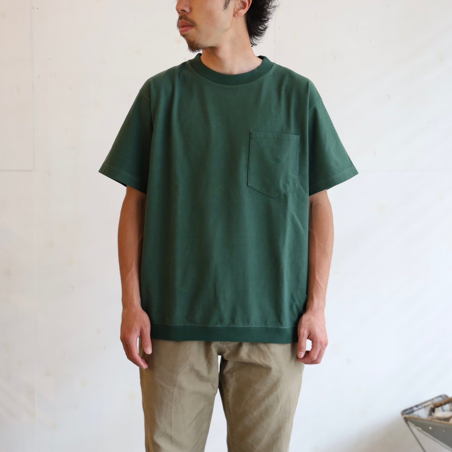 High Bulky H/S Pocket Tee - VINTAGE GREEN