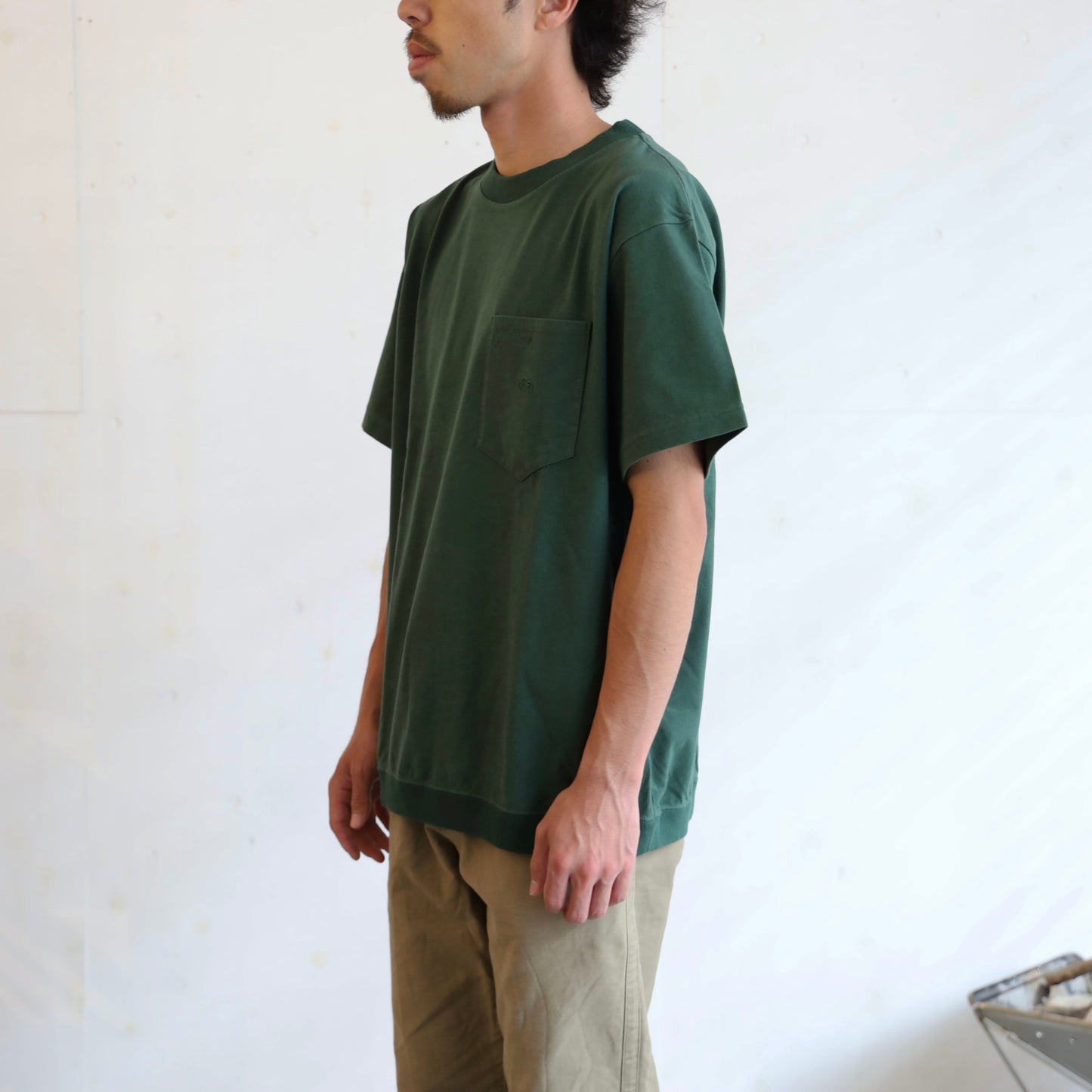 High Bulky H/S Pocket Tee - VINTAGE GREEN