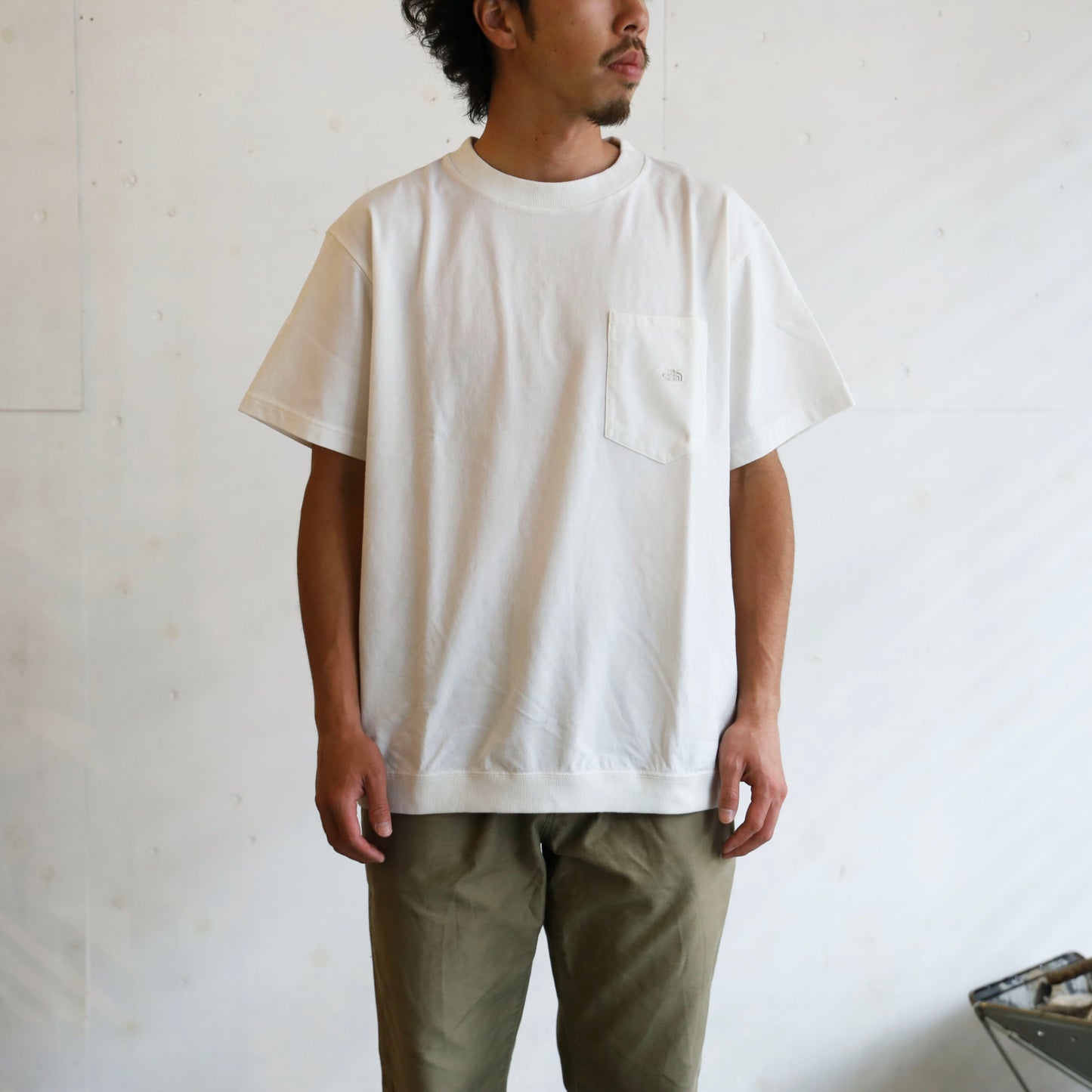 High Bulky H/S Pocket Tee - OFF WHITE
