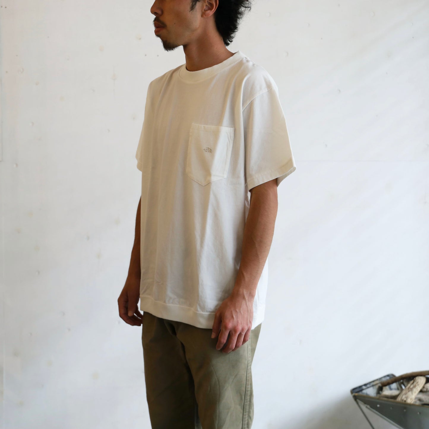 High Bulky H/S Pocket Tee - OFF WHITE