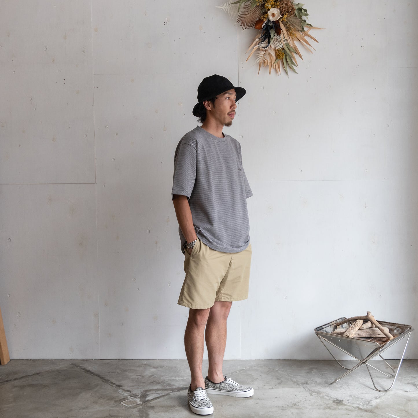 Moss Stitch Field H/S Tee - GRAY