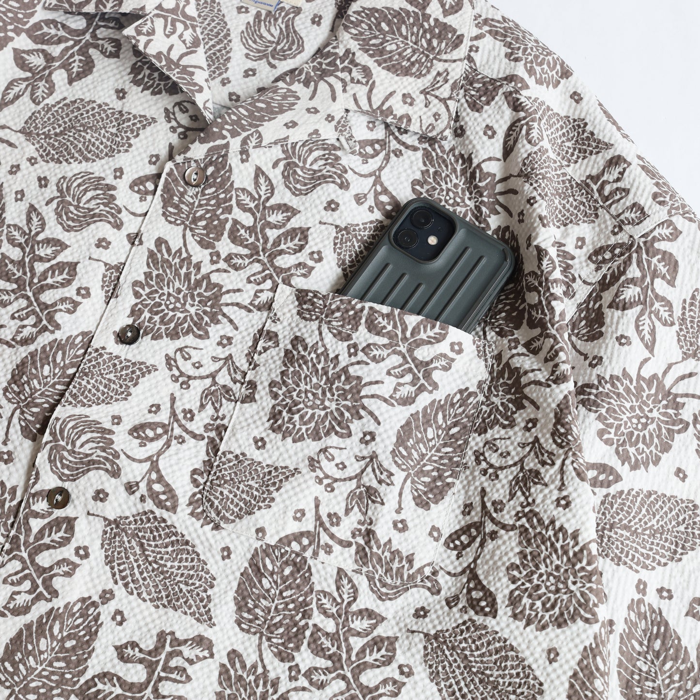 Seersucker "Reveal" Shirt - Day Forest