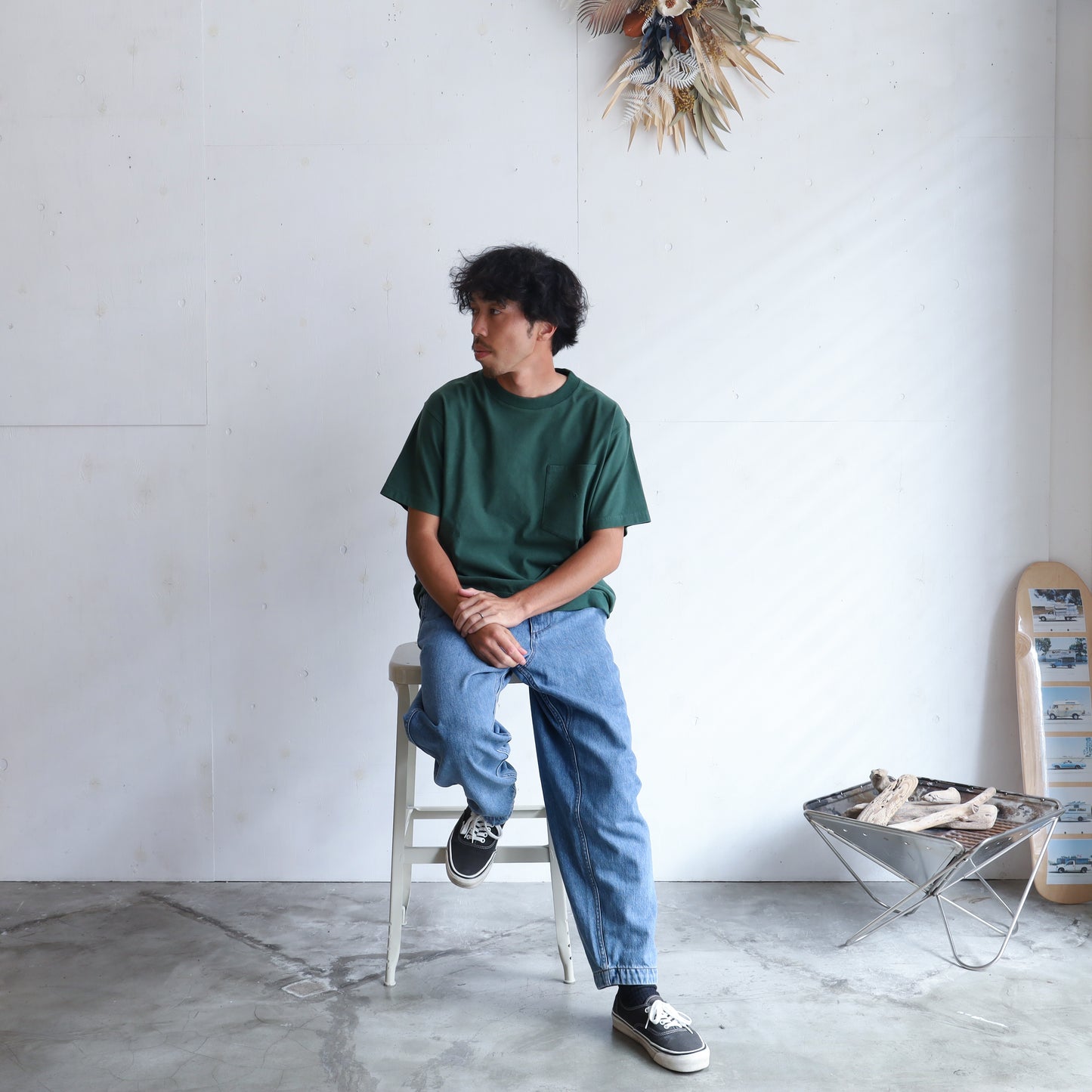 Denim Wide Tapered Field Pants - INDIGO BLEACH