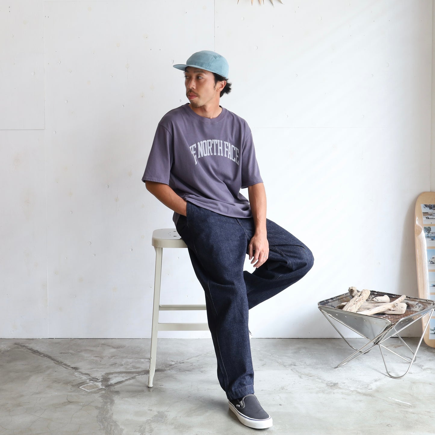 Denim Wide Tapered Field Pants - INDIGO