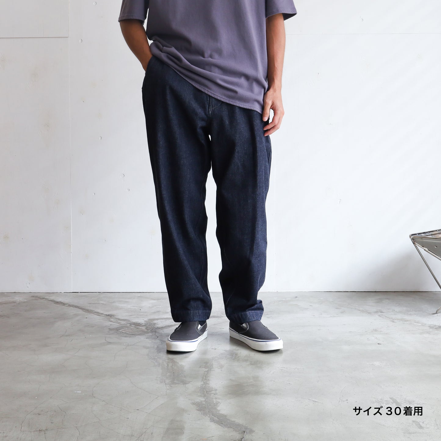 Denim Wide Tapered Field Pants - INDIGO