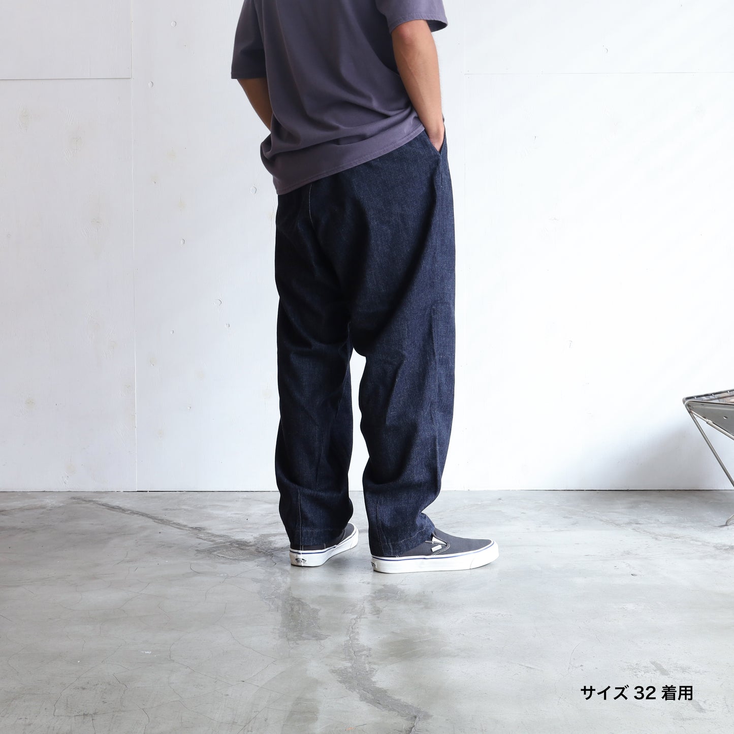 Denim Wide Tapered Field Pants - INDIGO