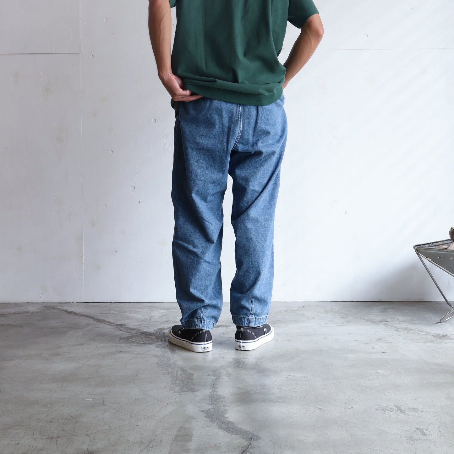Denim Wide Tapered Field Pants - INDIGO BLEACH