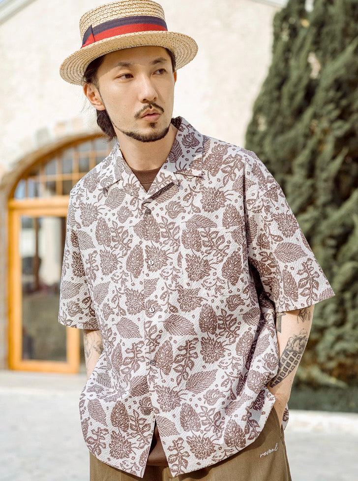 Seersucker "Reveal" Shirt - Day Forest
