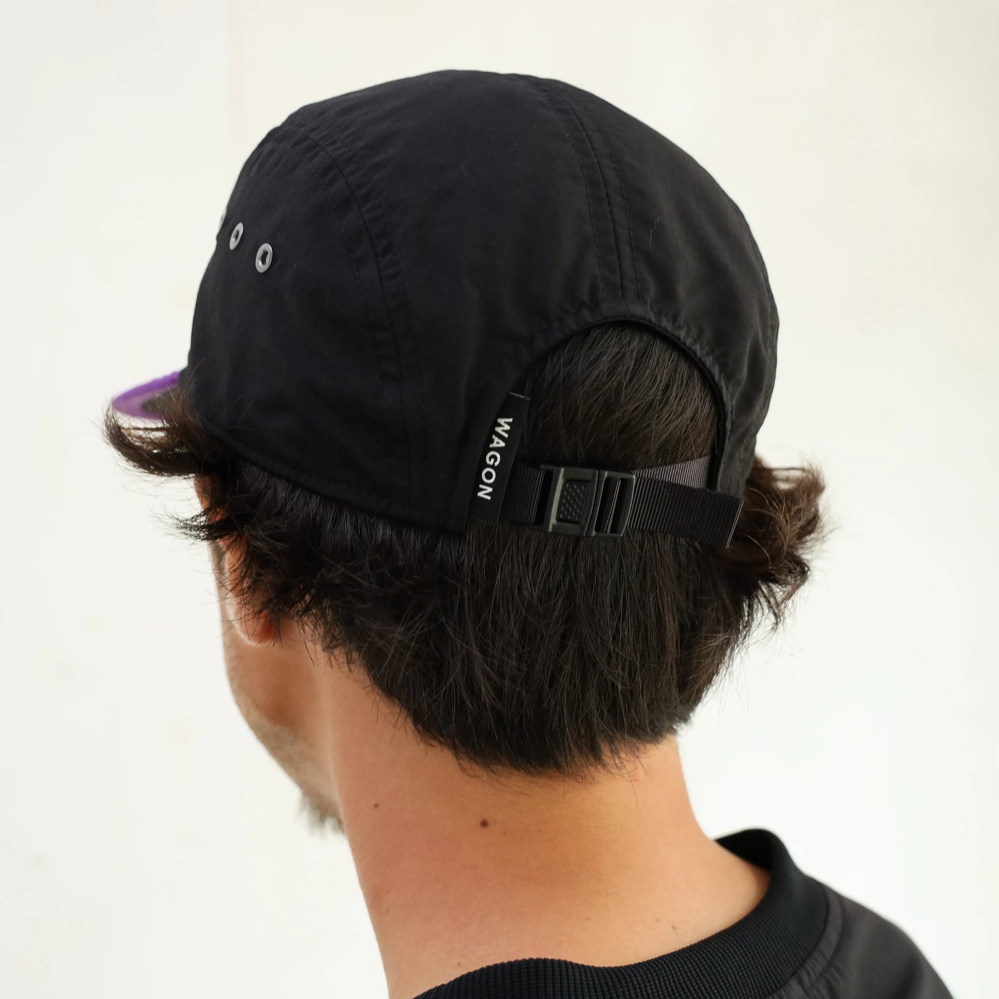 CYPRESS LONG BILL CAP - BLACK×PURPLE