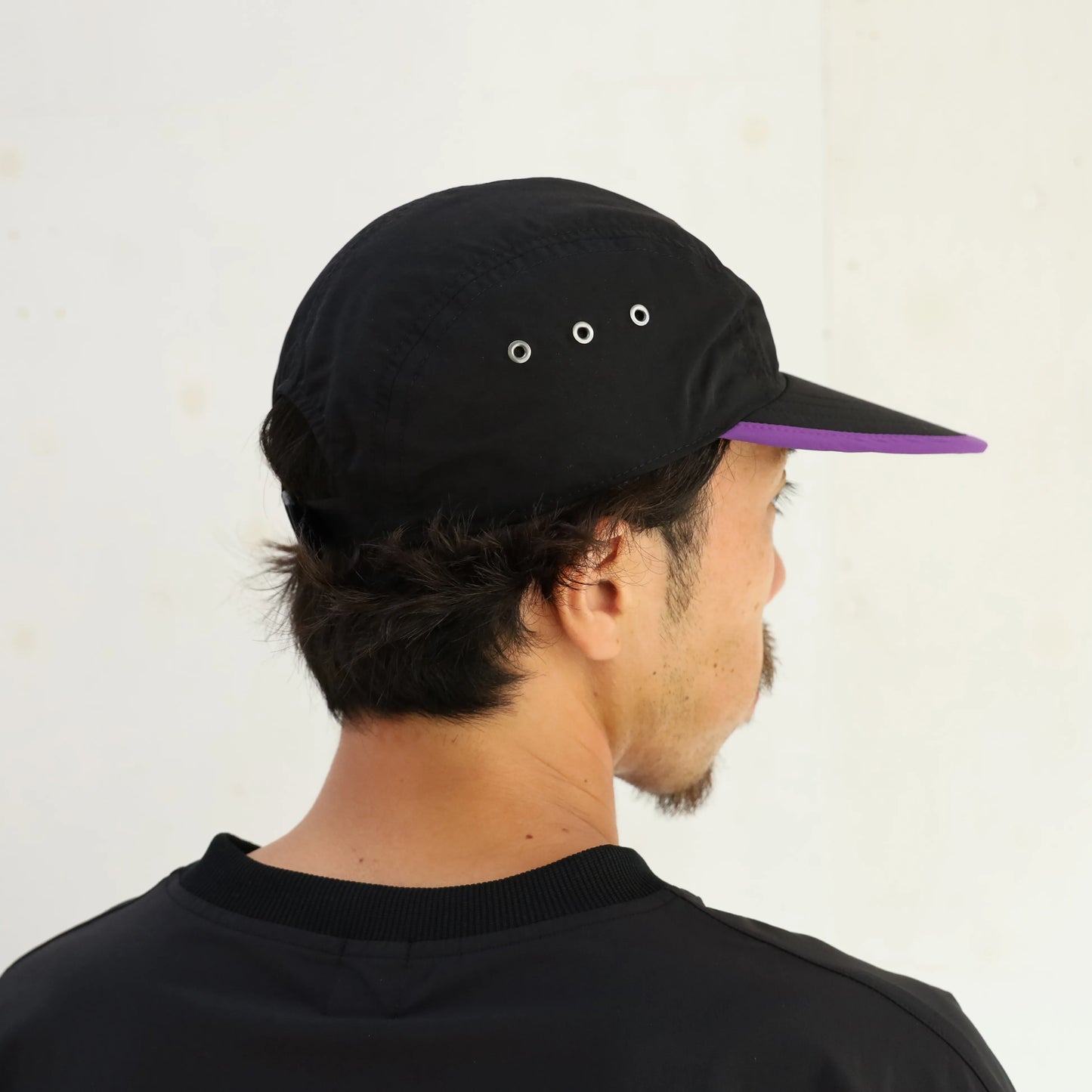 CYPRESS LONG BILL CAP - BLACK×PURPLE