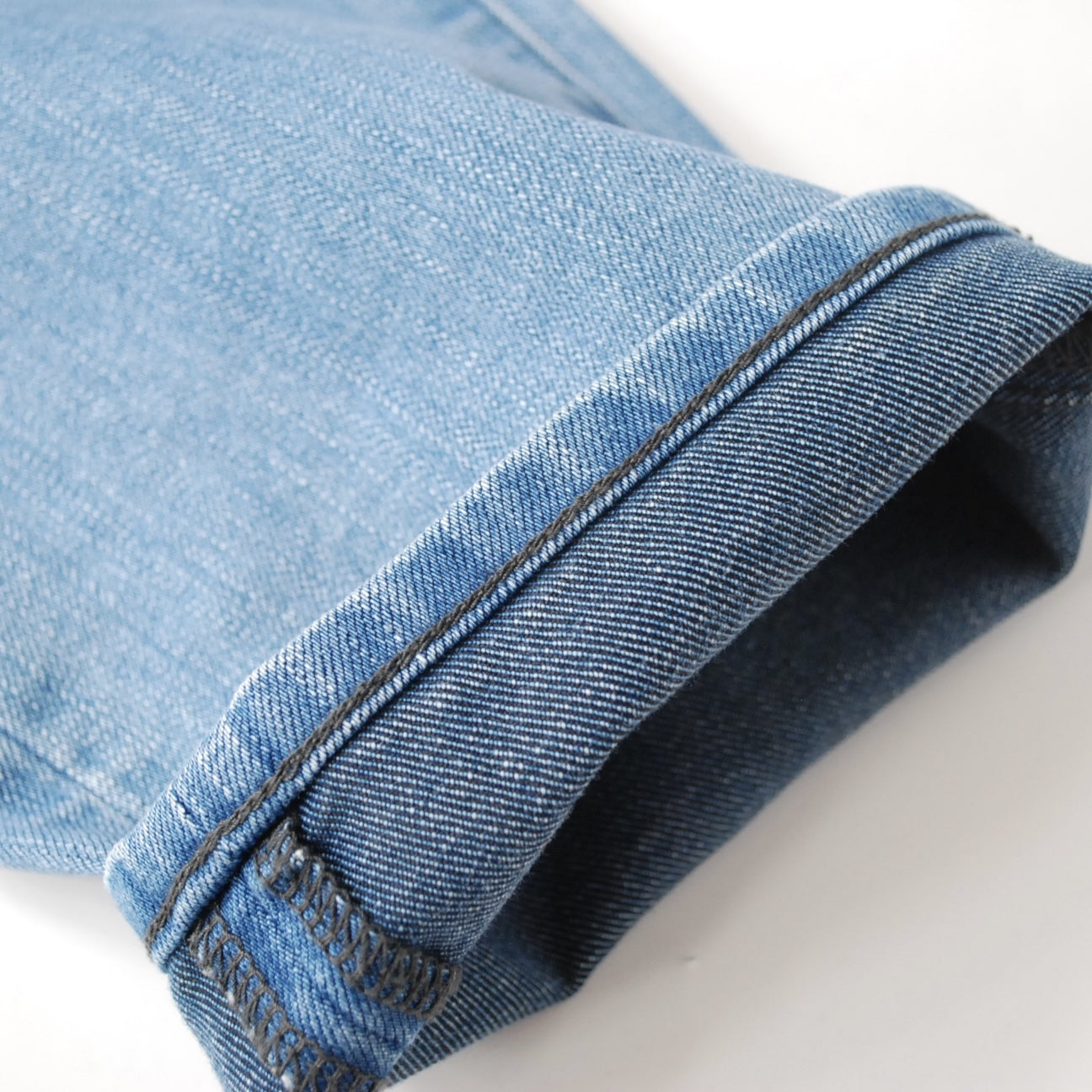 Webbing Belt Denim Pants INDIGO BLEACH