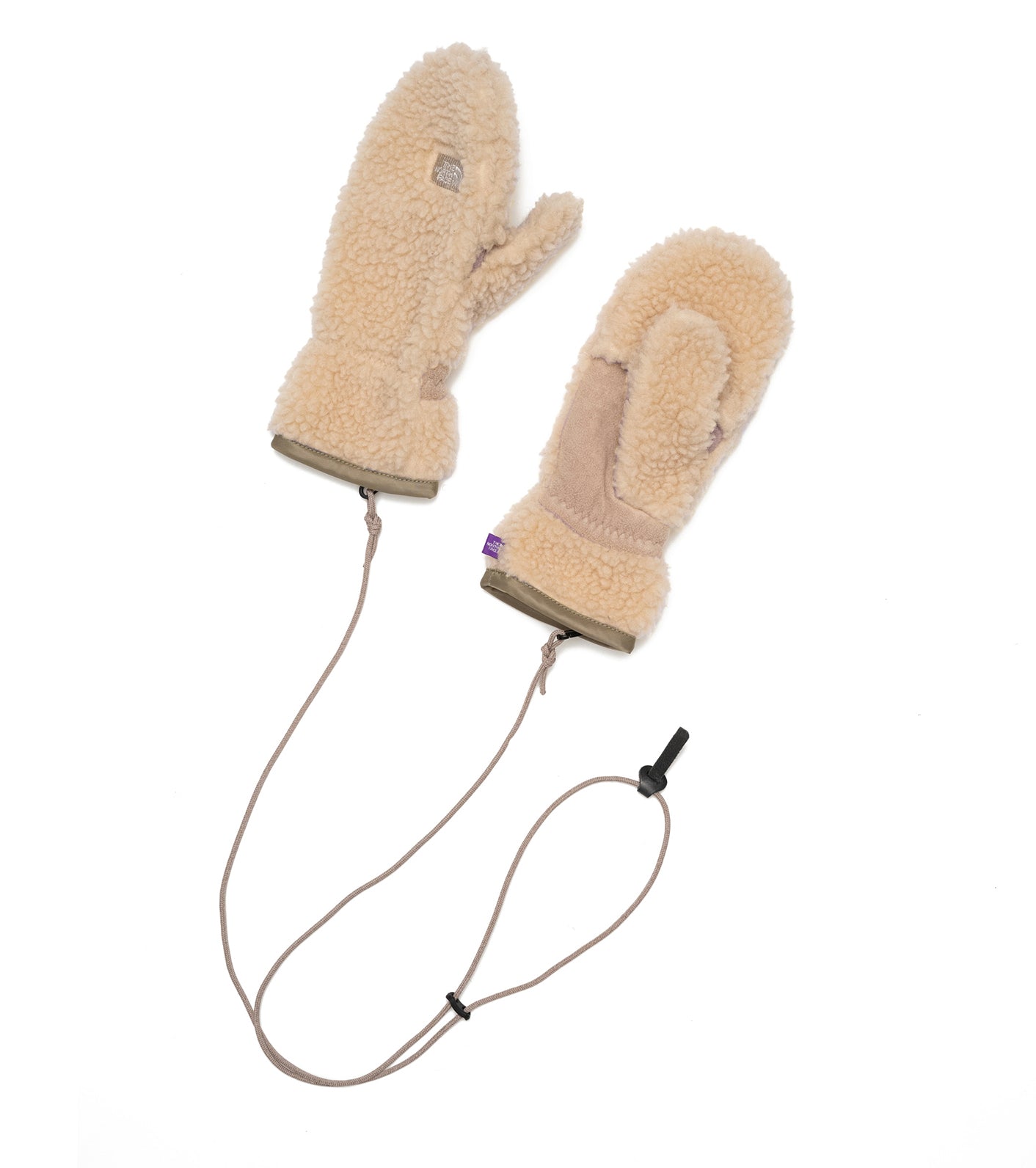 Wool Boa Fleece Mitt BEIGE