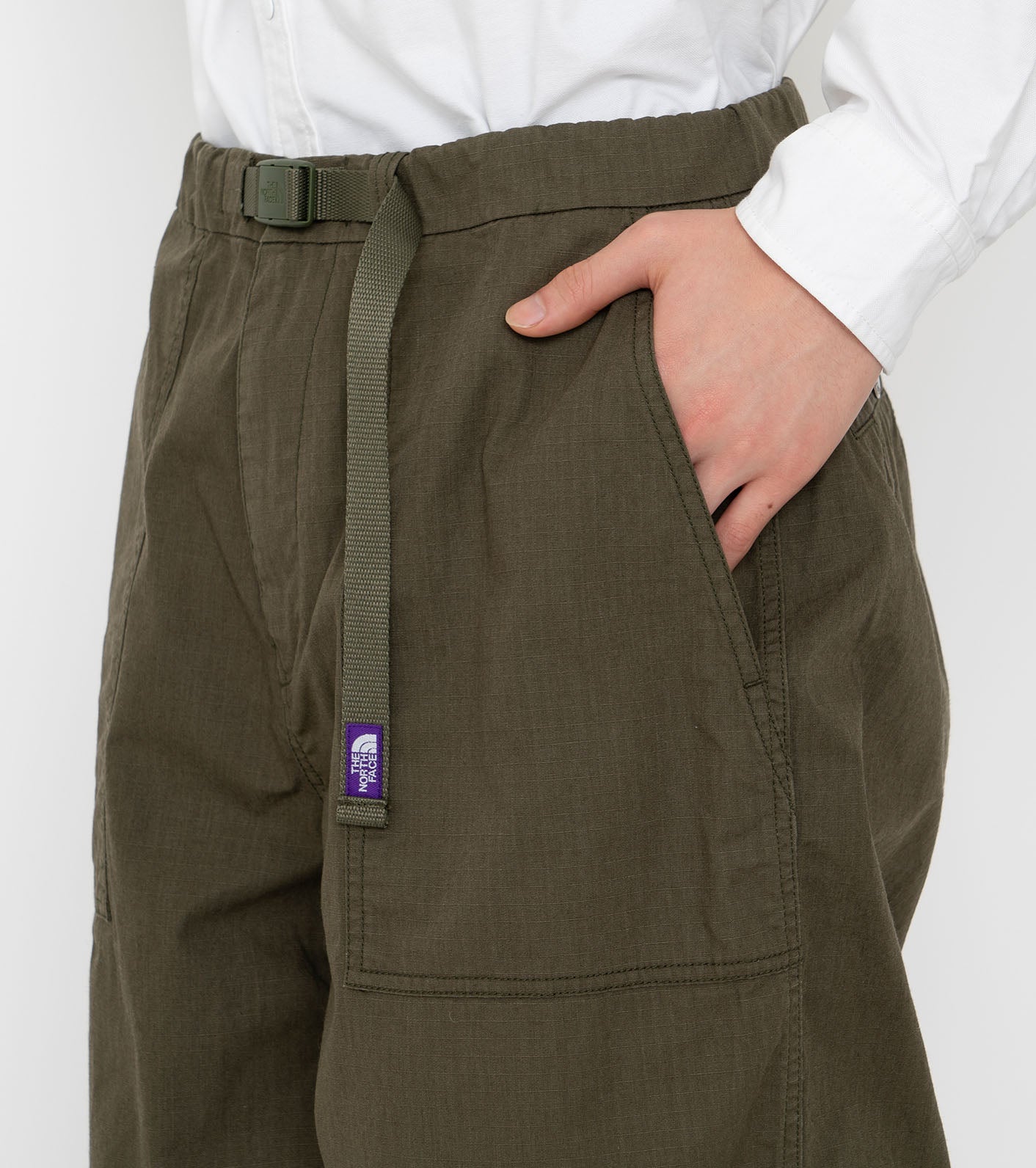Ripstop Wide Cropped Pants - OLIVE