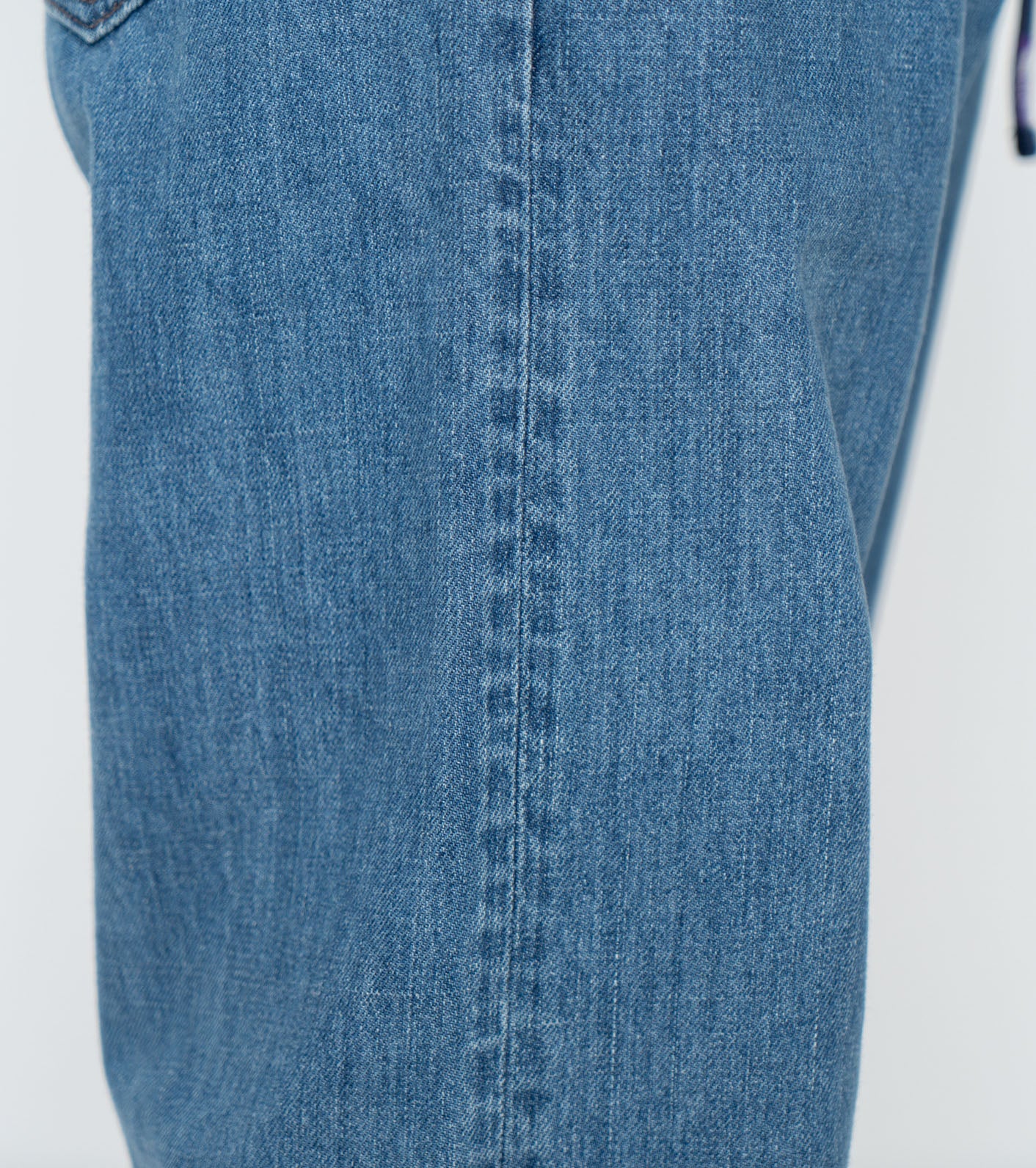 Denim Straight Pants - INDIGO BLEACH