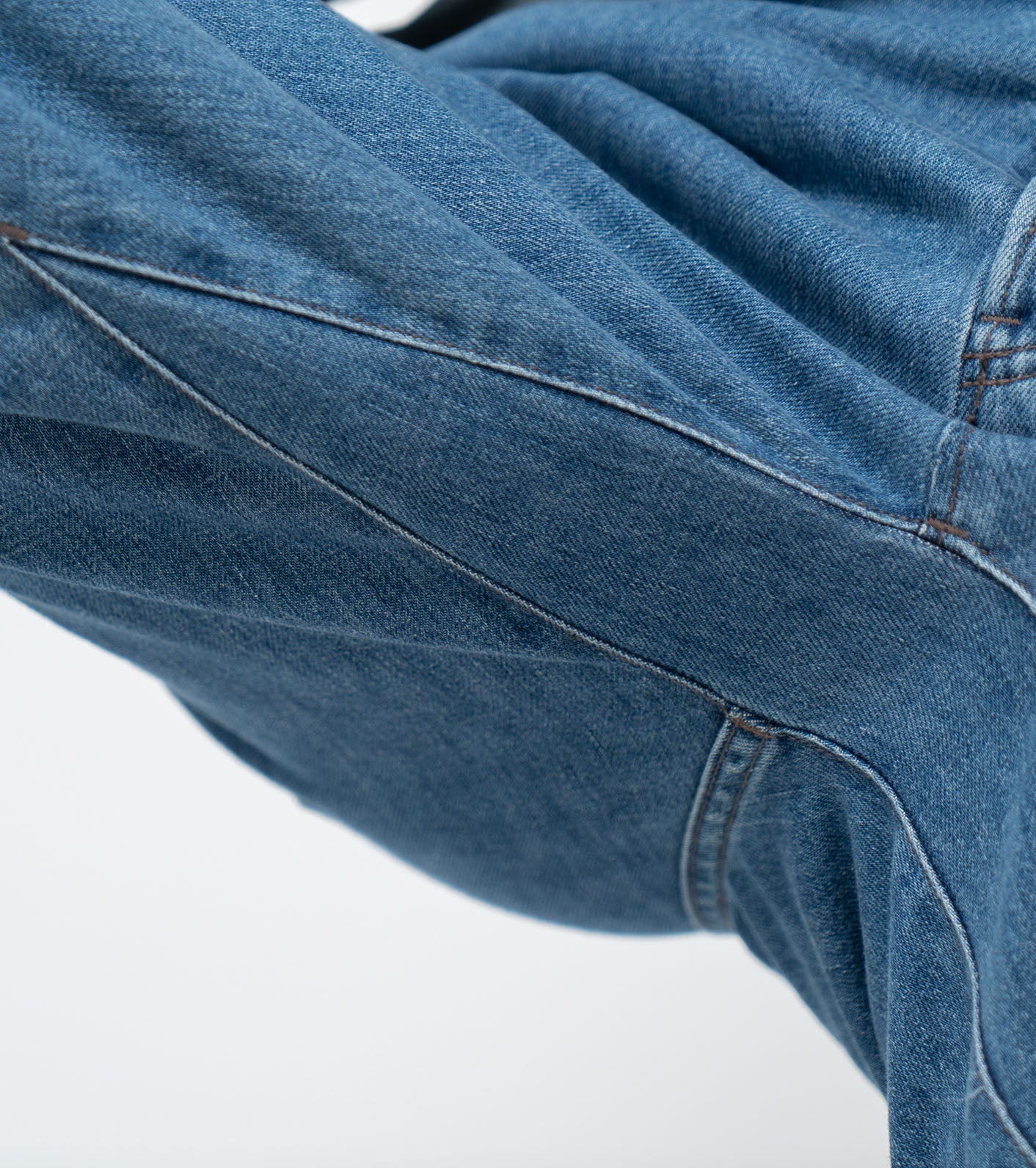 Denim Straight Pants - INDIGO BLEACH