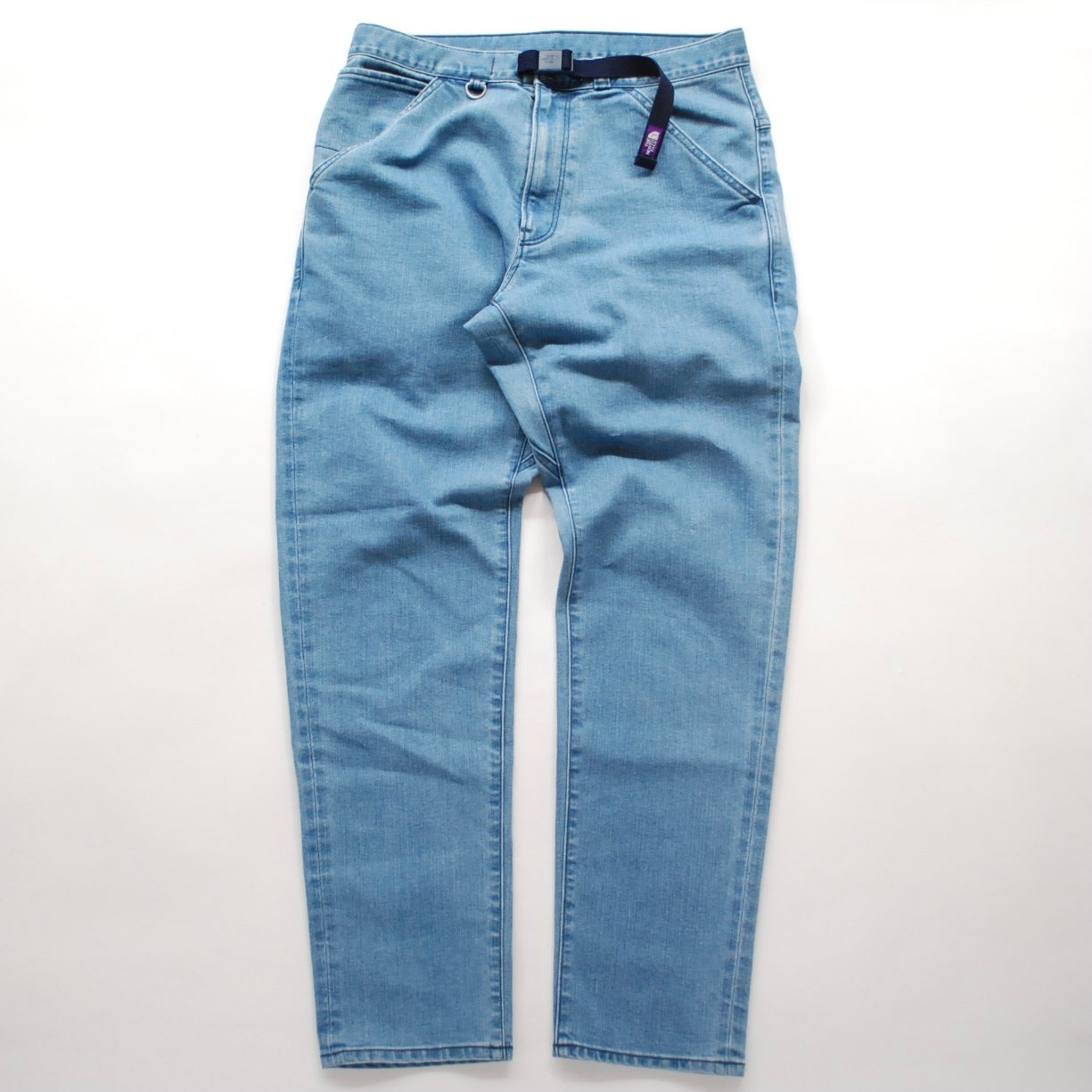 Webbing Belt Denim Pants INDIGO BLEACH