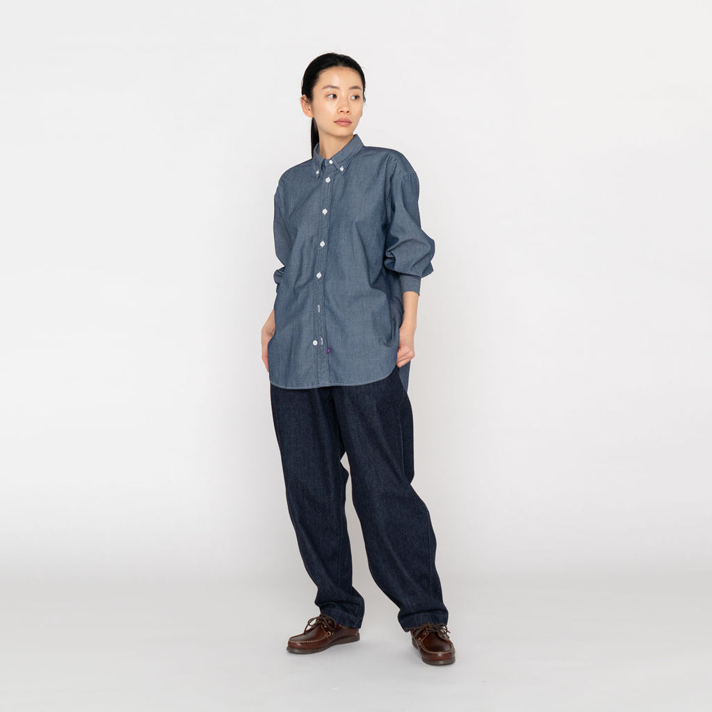 Denim Wide Tapered Field Pants - INDIGO