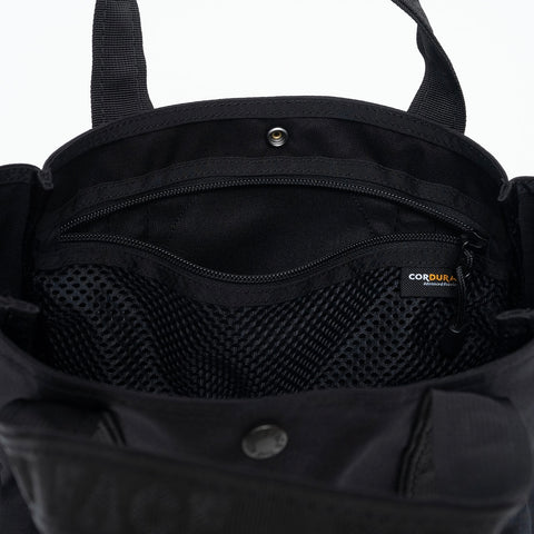 CORDURA Nylon Shoulder Tote Bag - BLACK