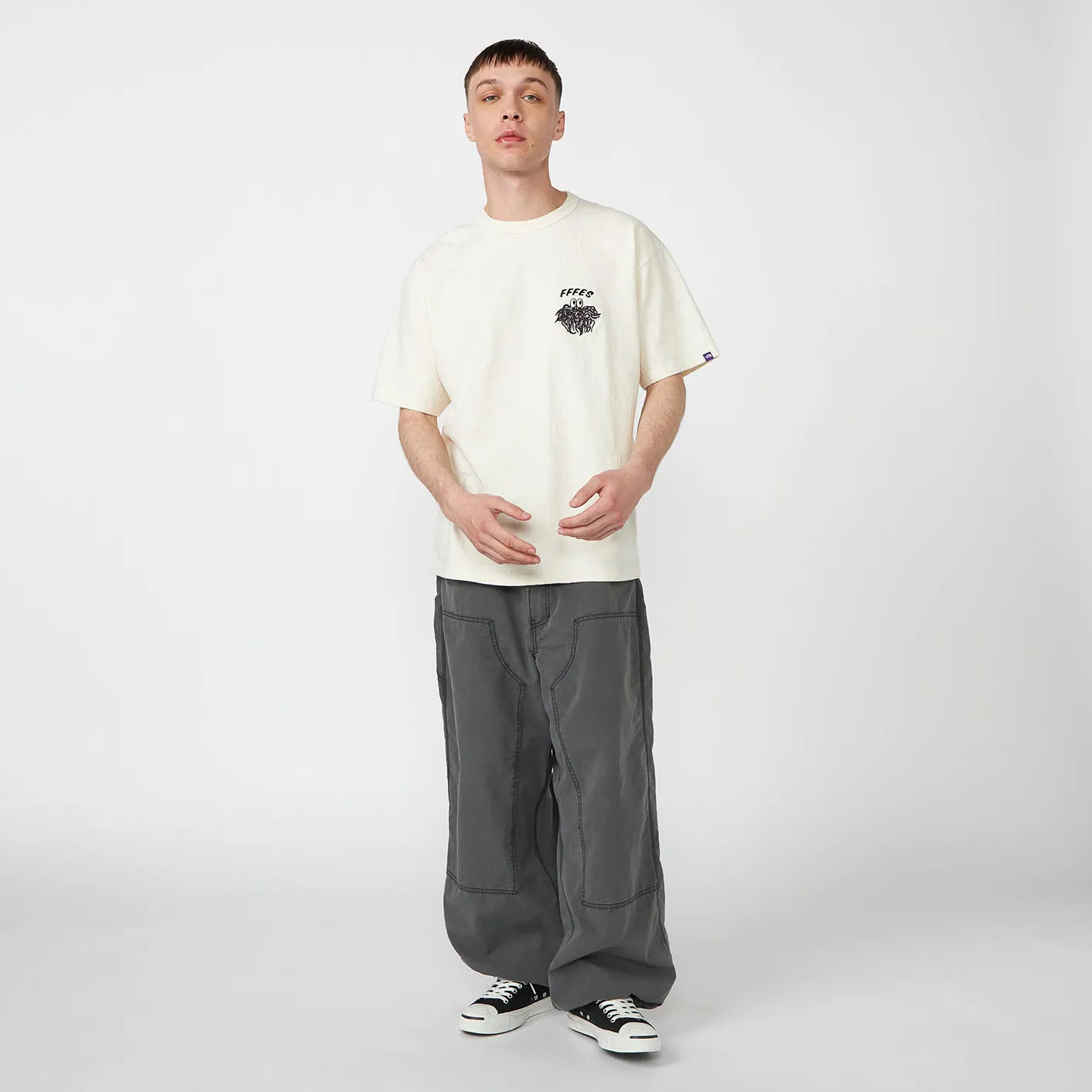 Cotton Nylon Weather Field Double Knee Pants - INDIGO BLEACH
