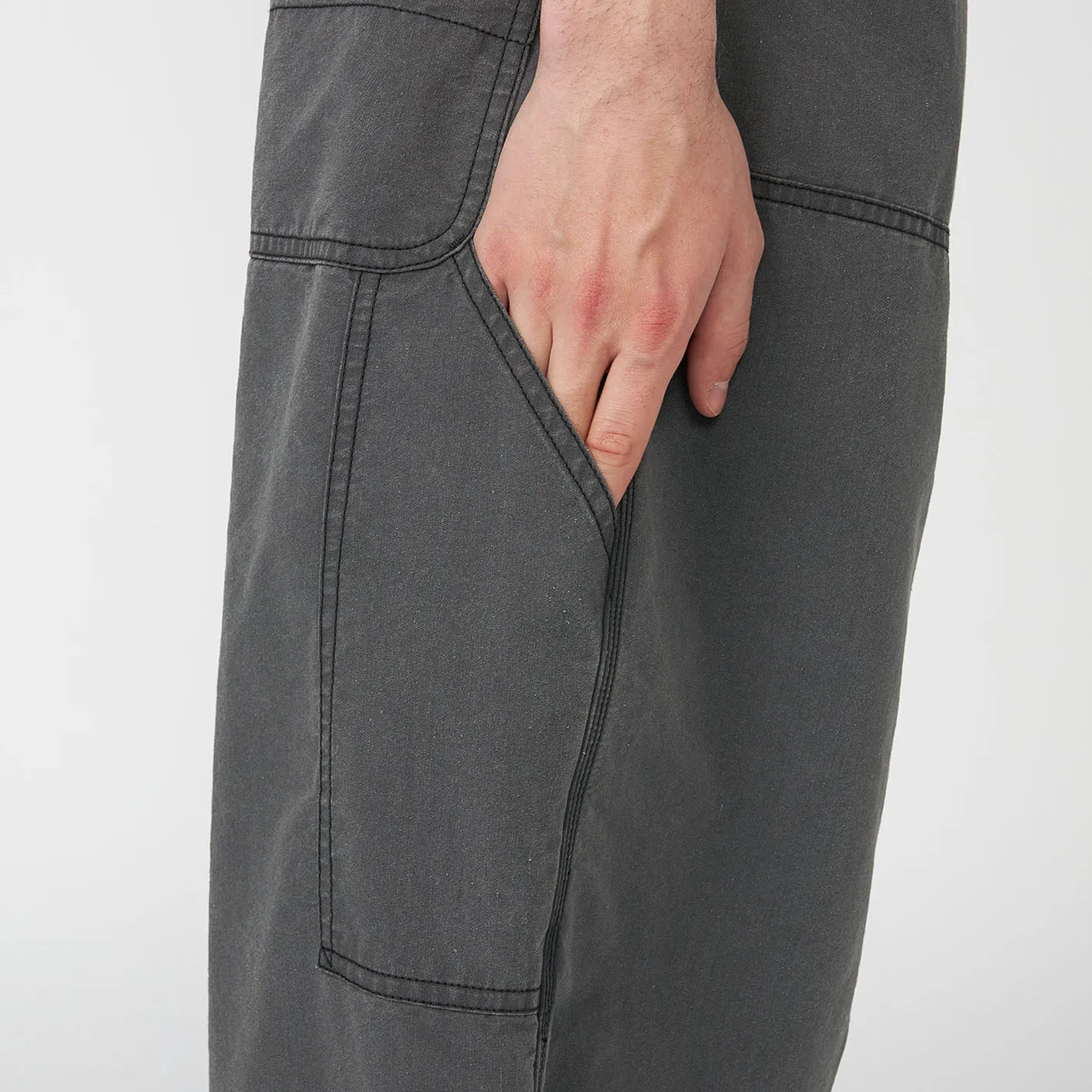 Cotton Nylon Weather Field Double Knee Pants - INDIGO BLEACH