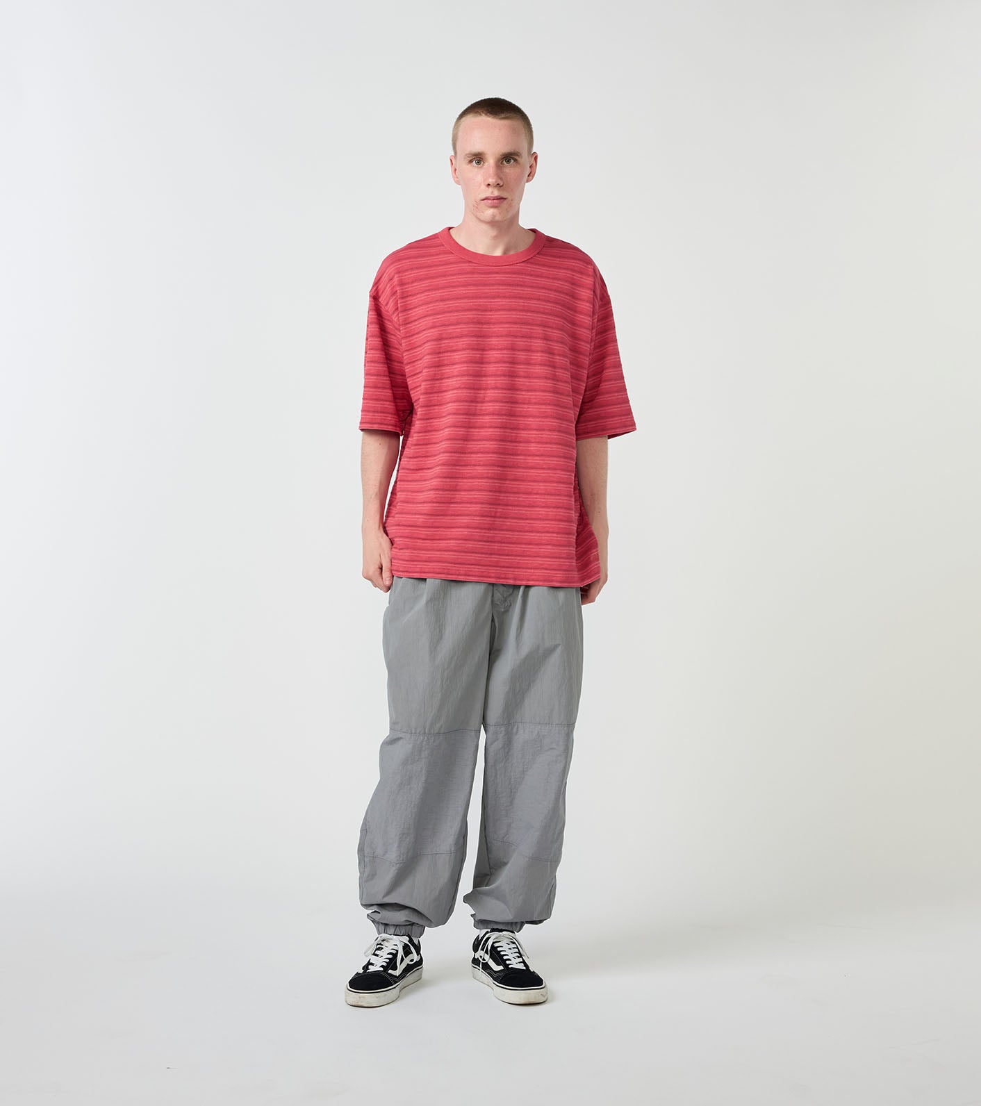 Garment Dyed Jacquard Field Tee - RED