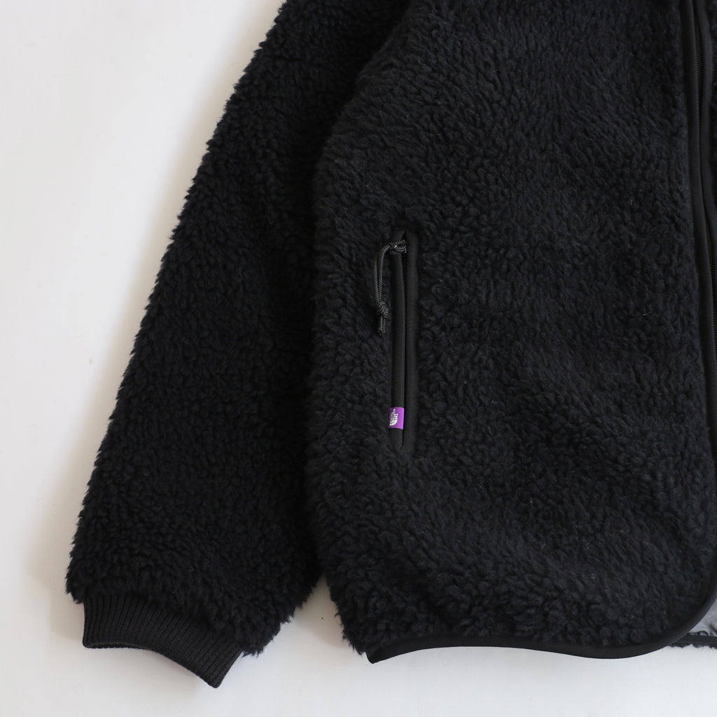 Wool Boa WINDSTOPPER Field Cardigan - BLACK