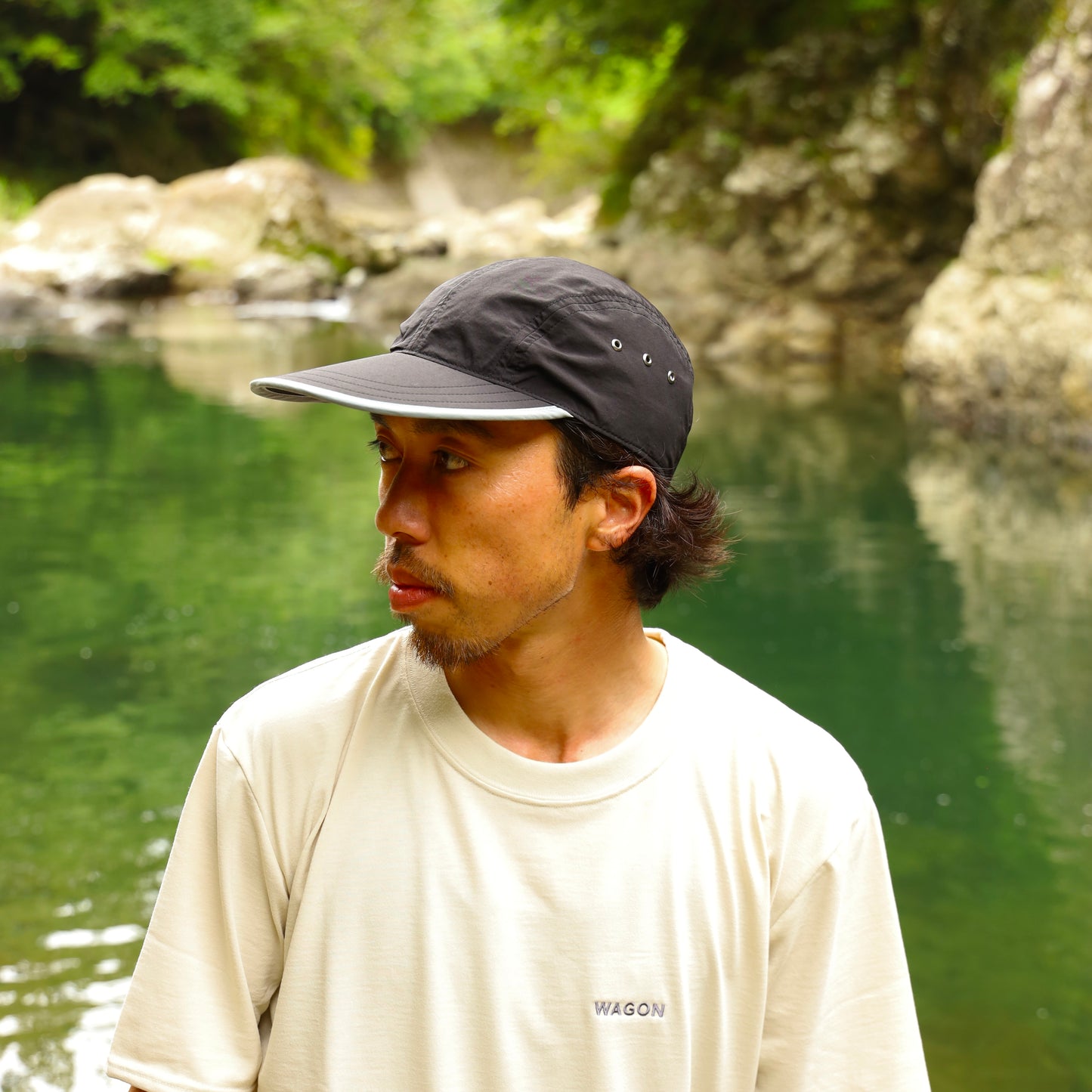 CYPRESS LONG BILL CAP - BLACK×GRAY