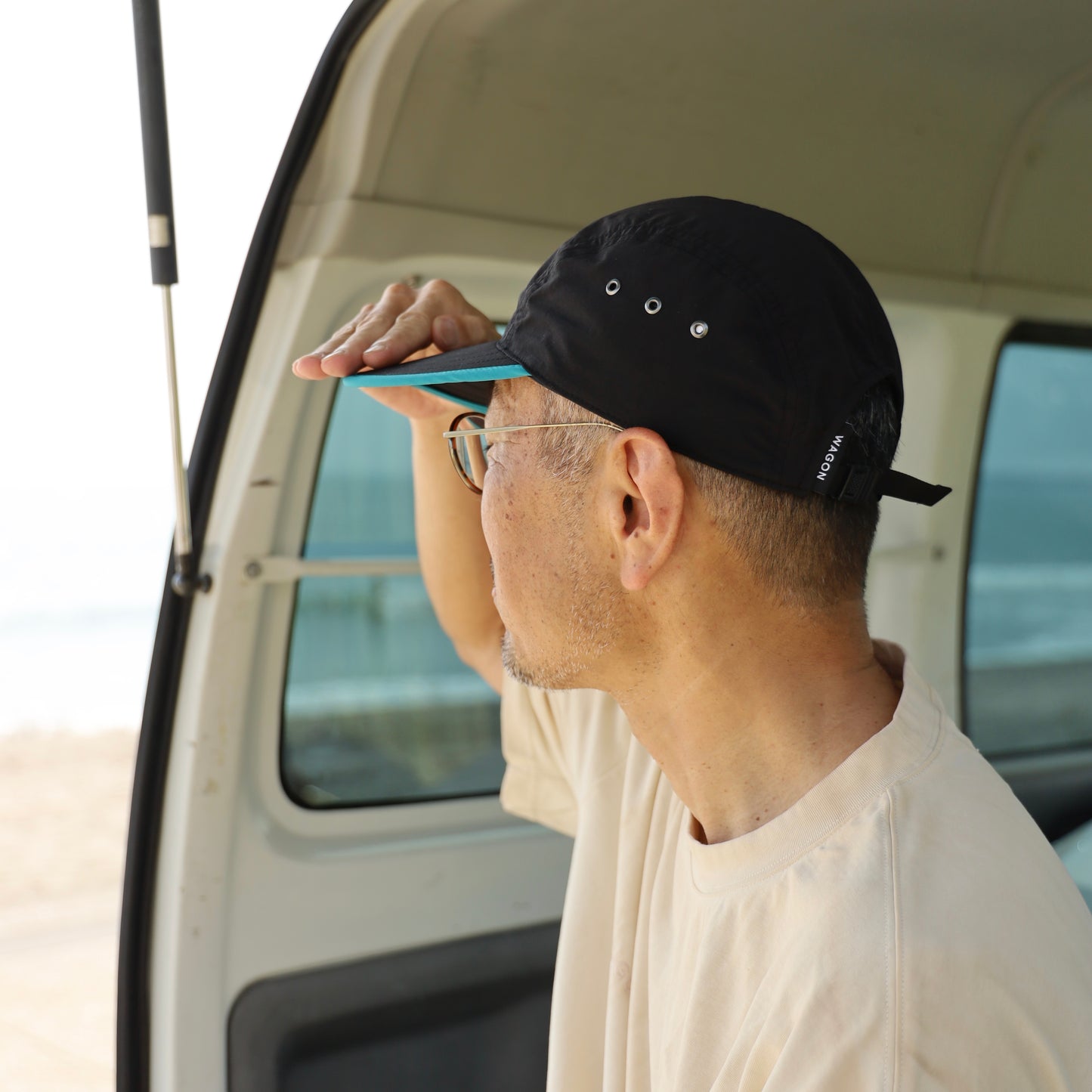 CYPRESS LONG BILL CAP - BLACK×TEAL