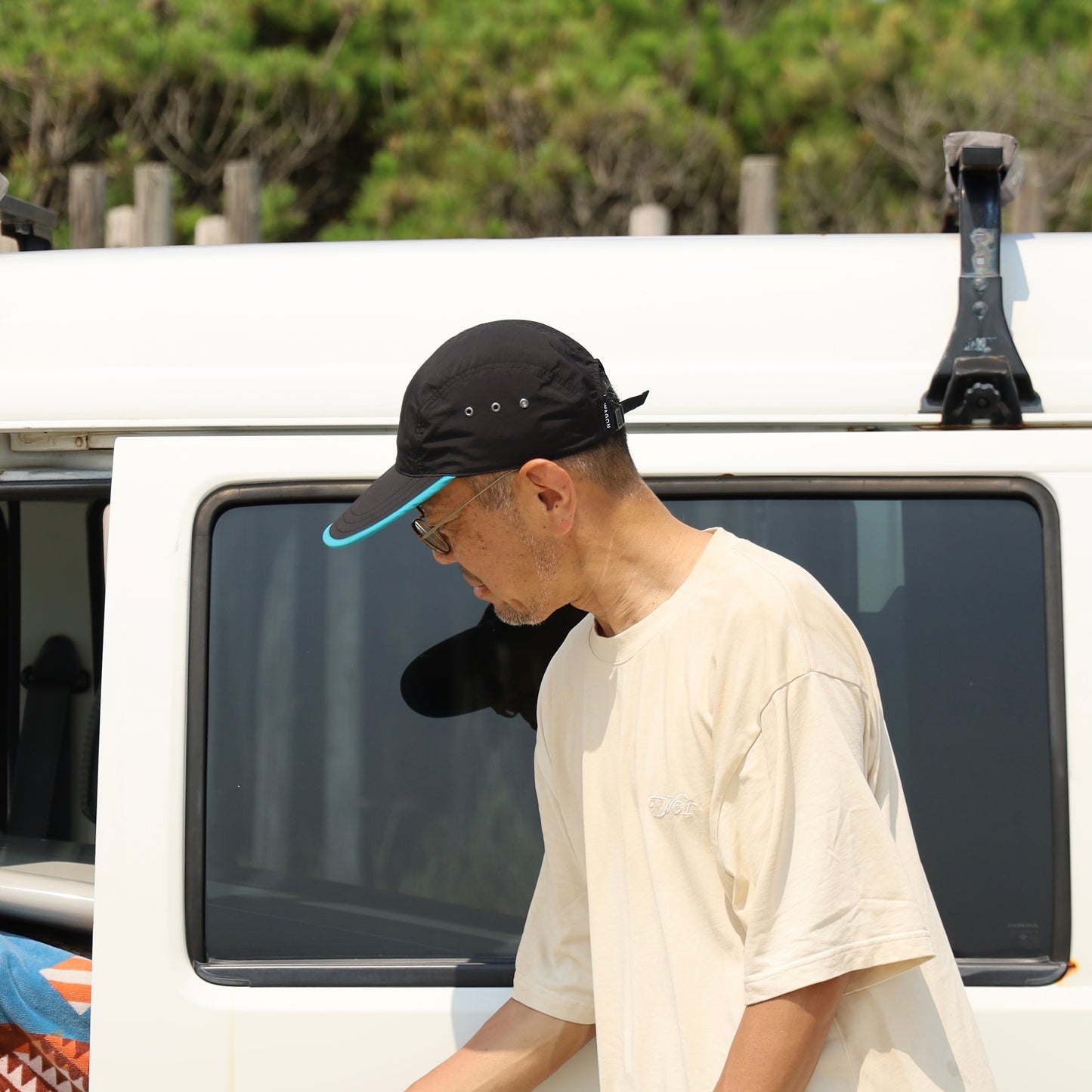 CYPRESS LONG BILL CAP - BLACK×TEAL