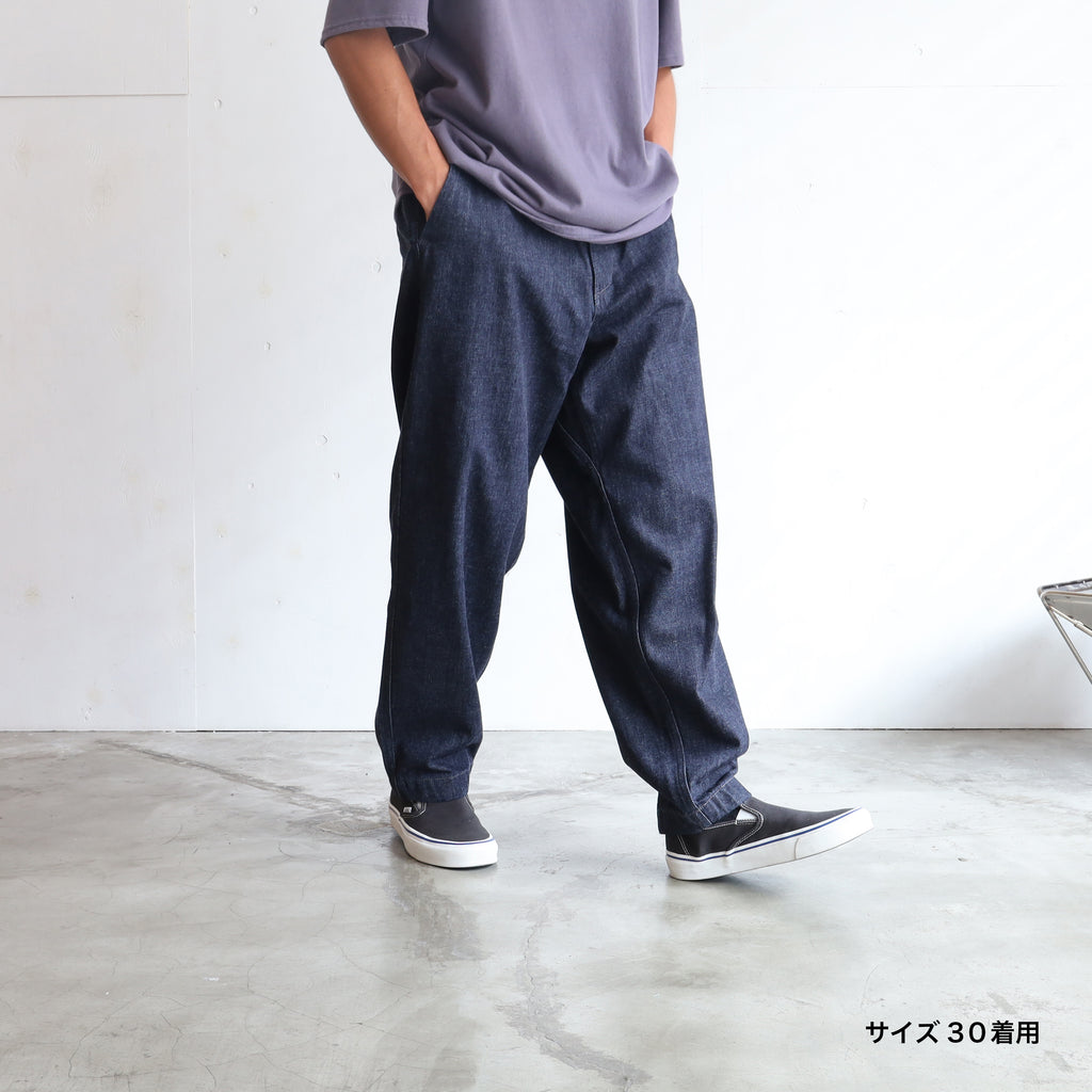 Denim Wide Tapered Field Pants - INDIGO