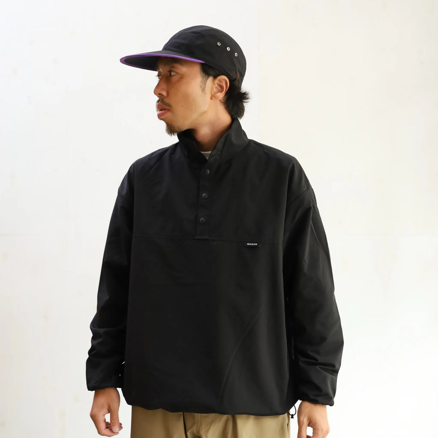 CYPRESS SNAP PULL OVER - BLACK