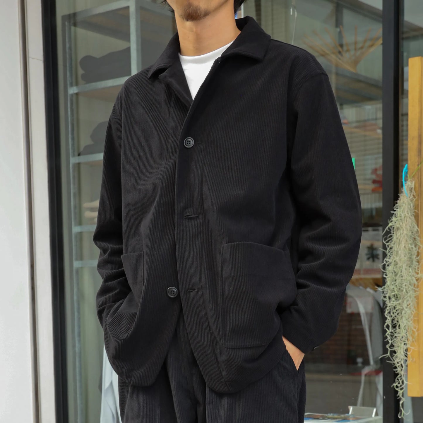 [DAILY LINE] CORDUROY DAILY JACKET - BLACK