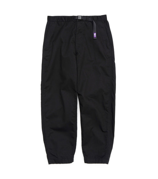 Stretch Twill Wide Tapered Pants - BLACK