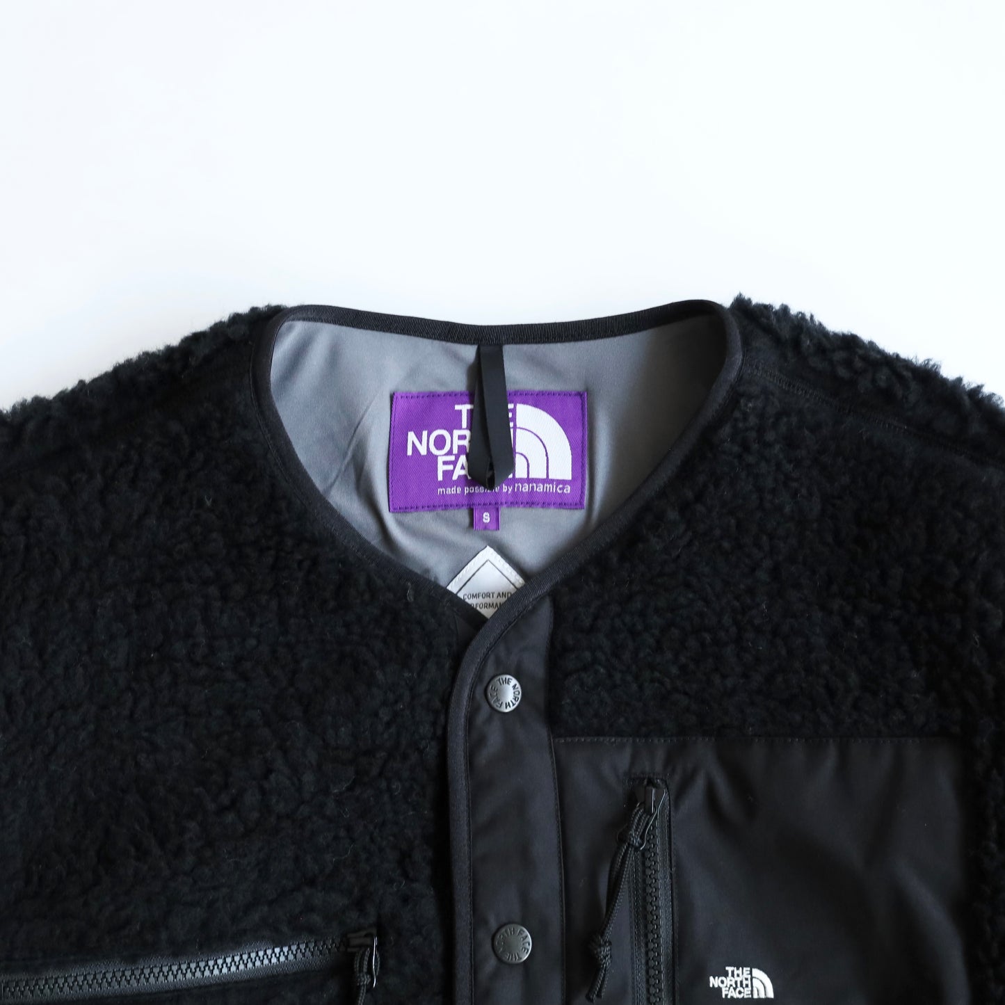 Wool Boa Fleece Field Cardigan - BLACK