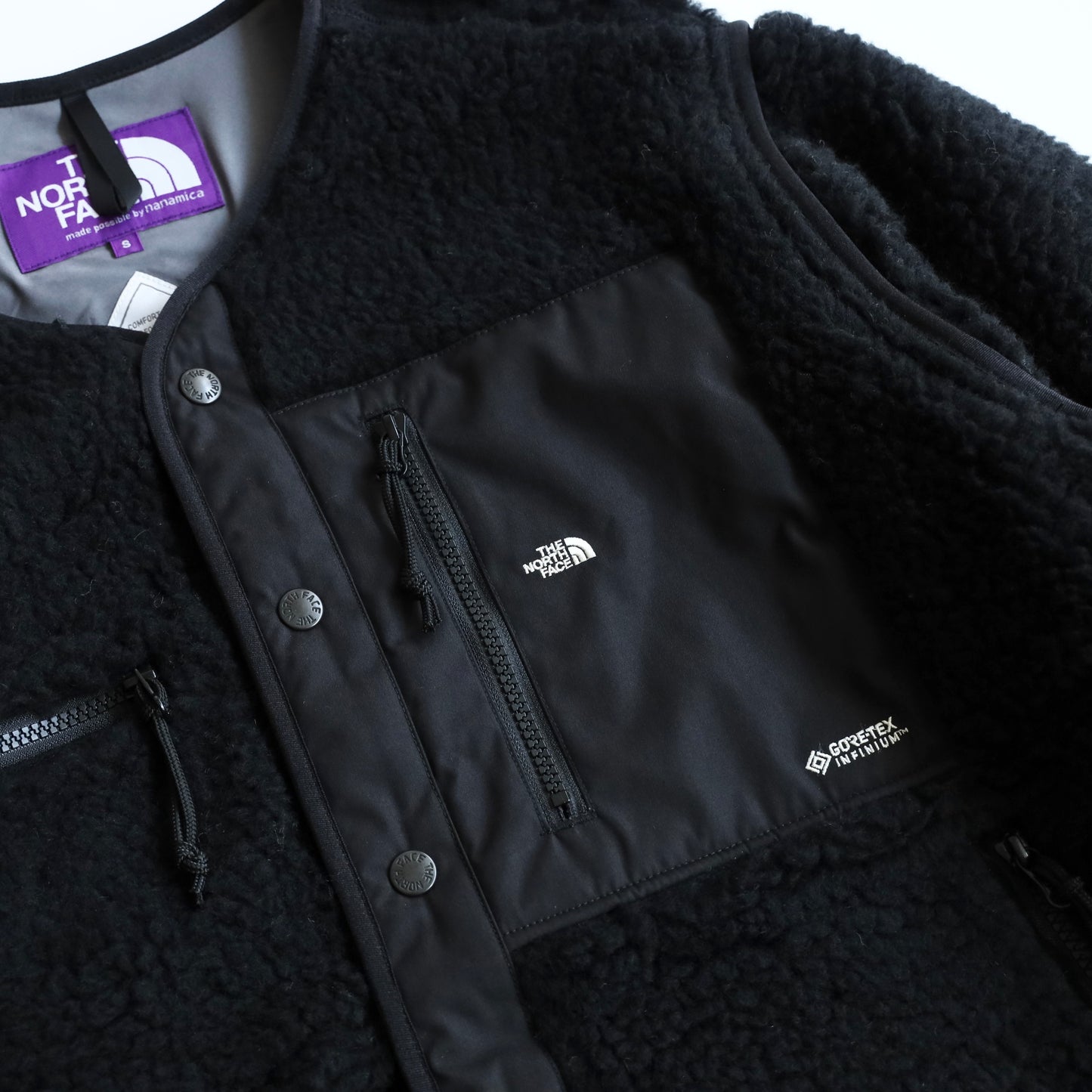 Wool Boa Fleece Field Cardigan - BLACK