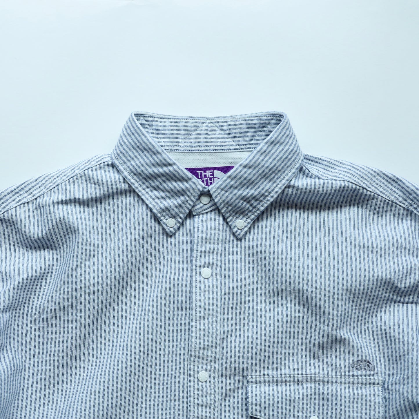 Cotton Polyester Stripe OX B.D. Shirt - SAX