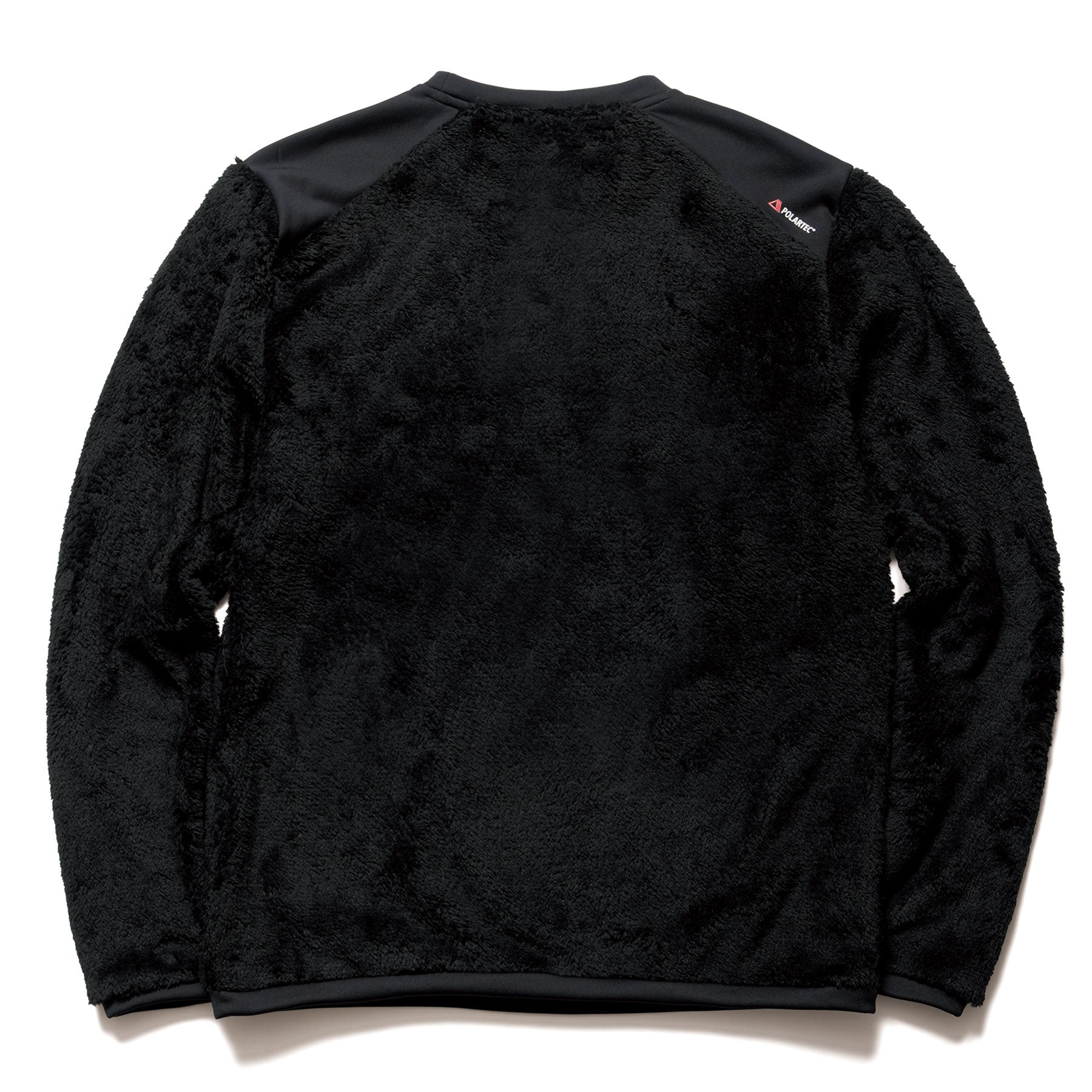 POLARTEC FLEECE HYBRID CREWNECK TOP BLACK