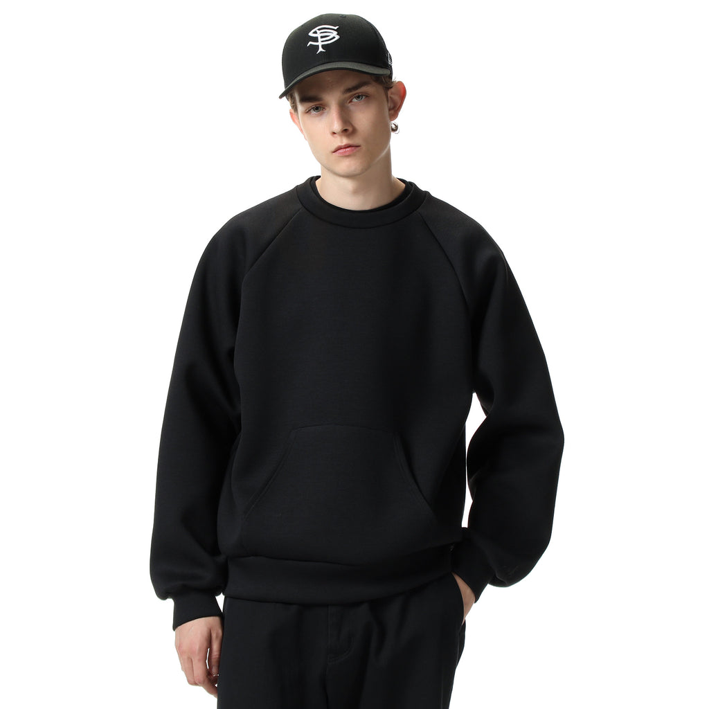 TECH KNIT CREWNECK TOP BLACK